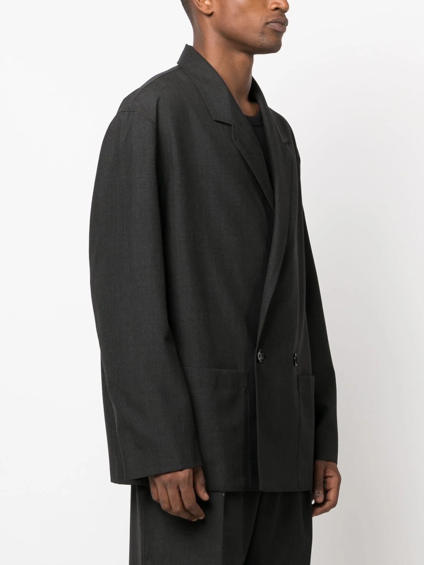 double-breasted cotton-blend blazer