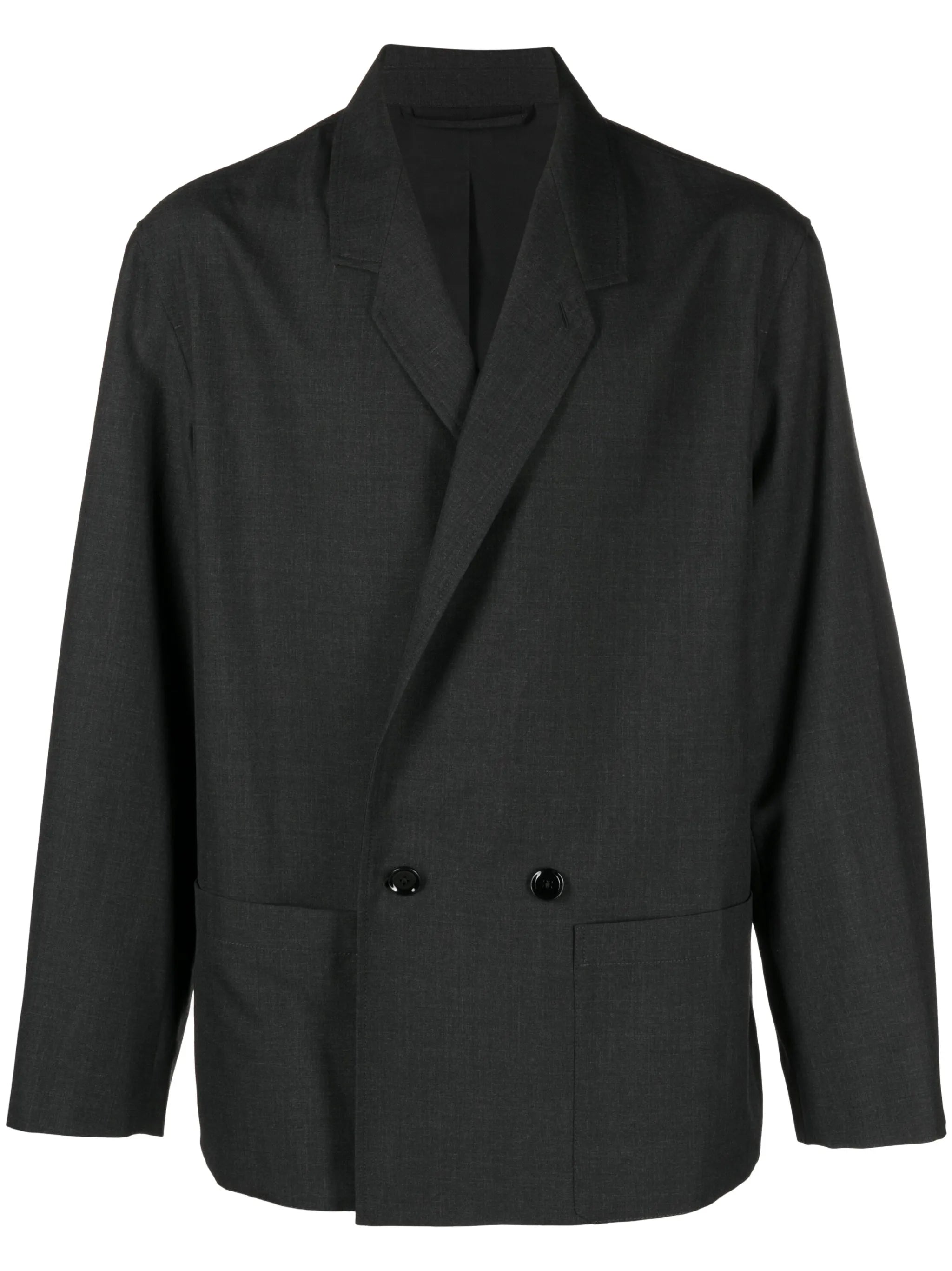double-breasted cotton-blend blazer
