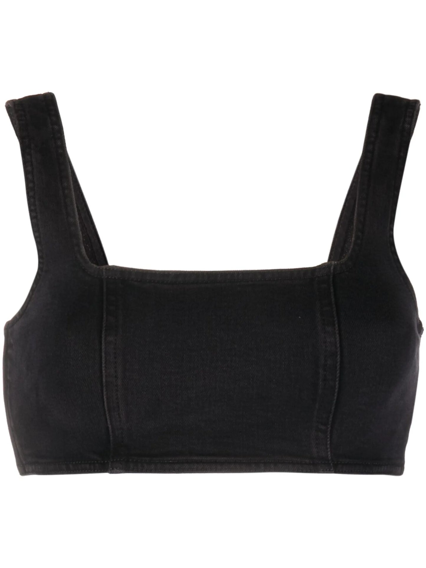 cotton-blend denim bralette