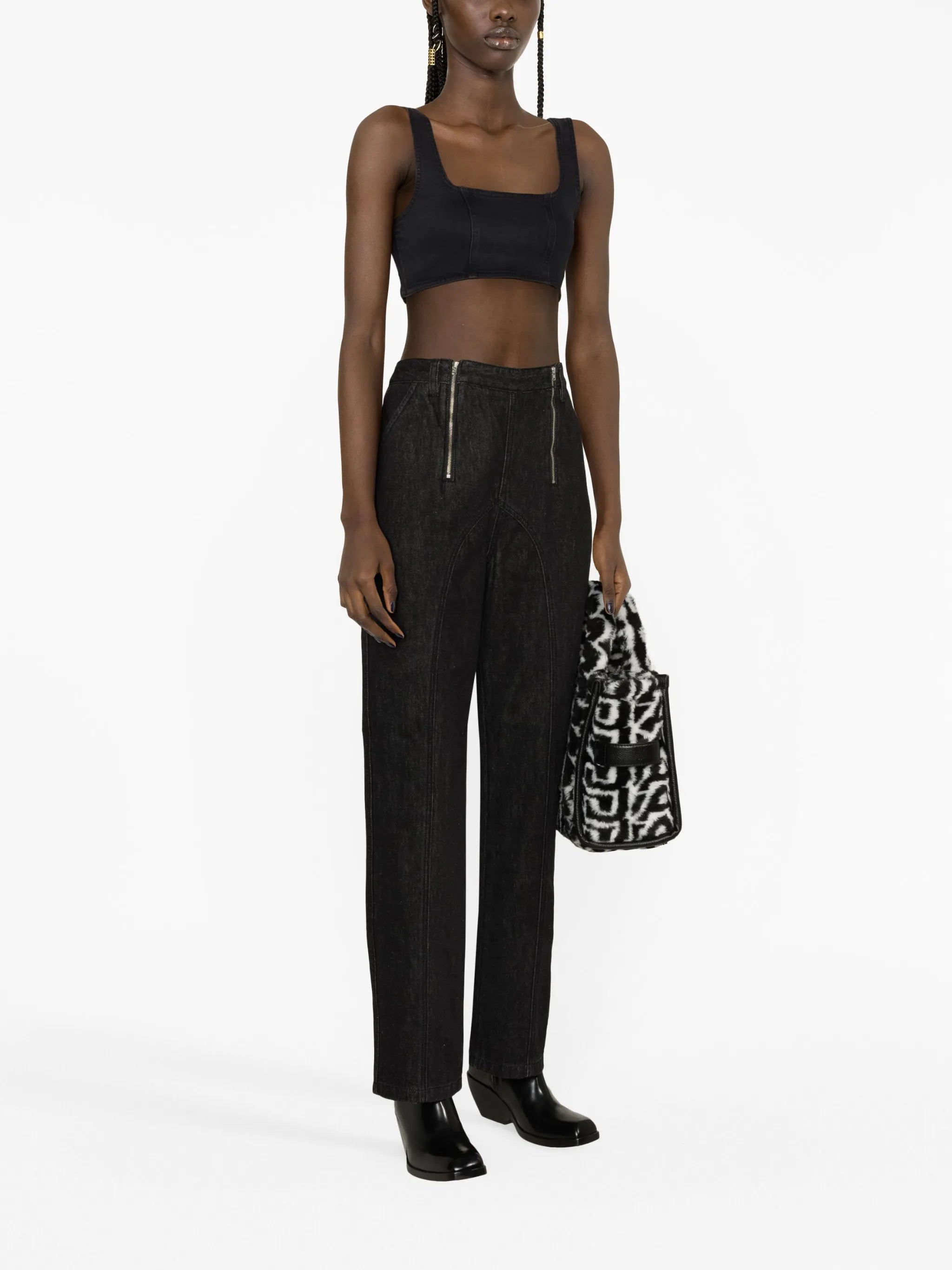 cotton-blend denim bralette