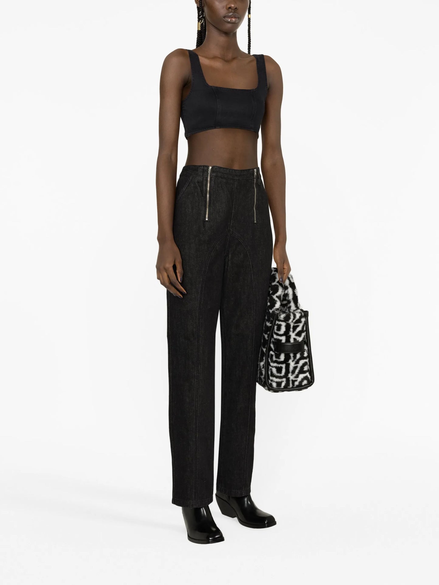 cotton-blend denim bralette
