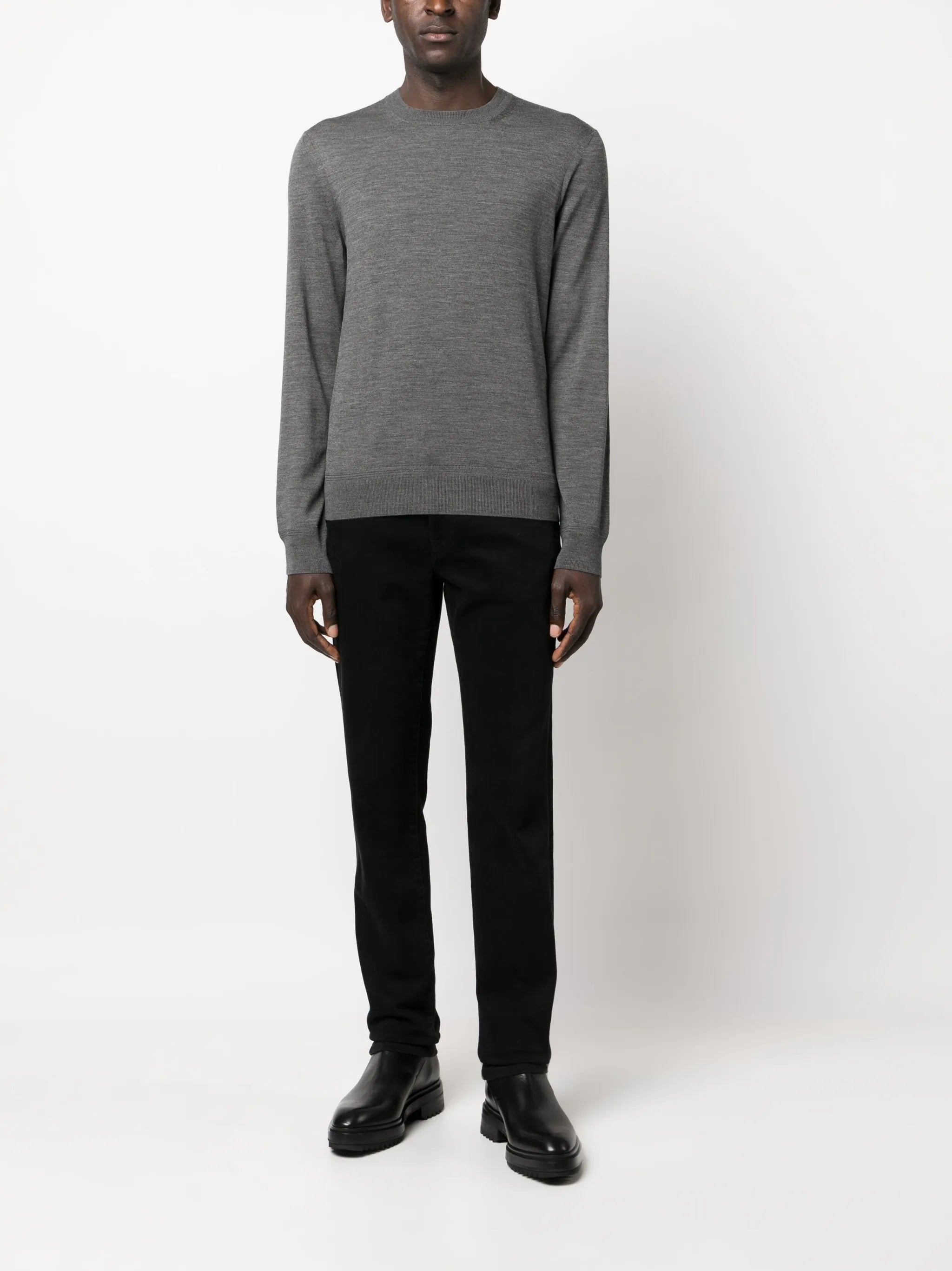crew-neck wool jumper