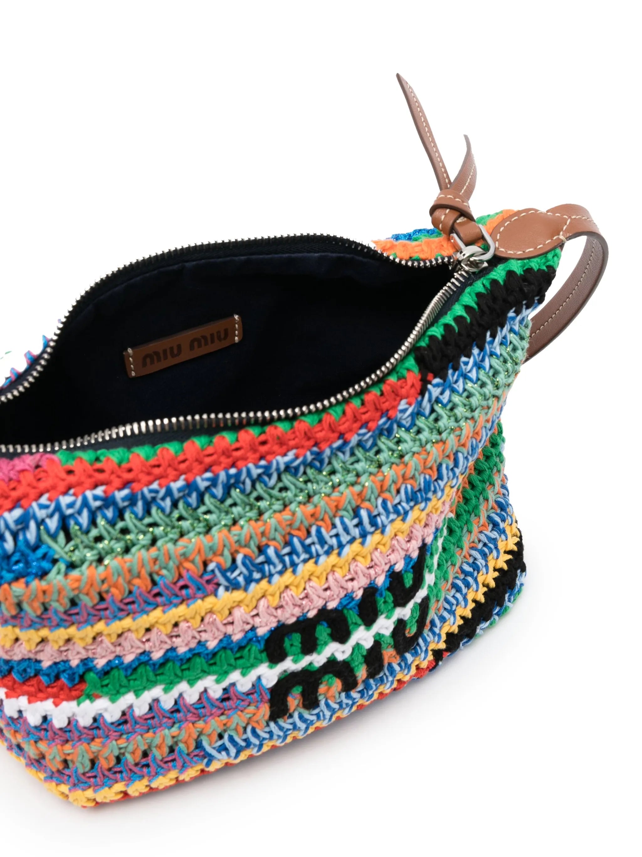 colour-block crochet mini bag