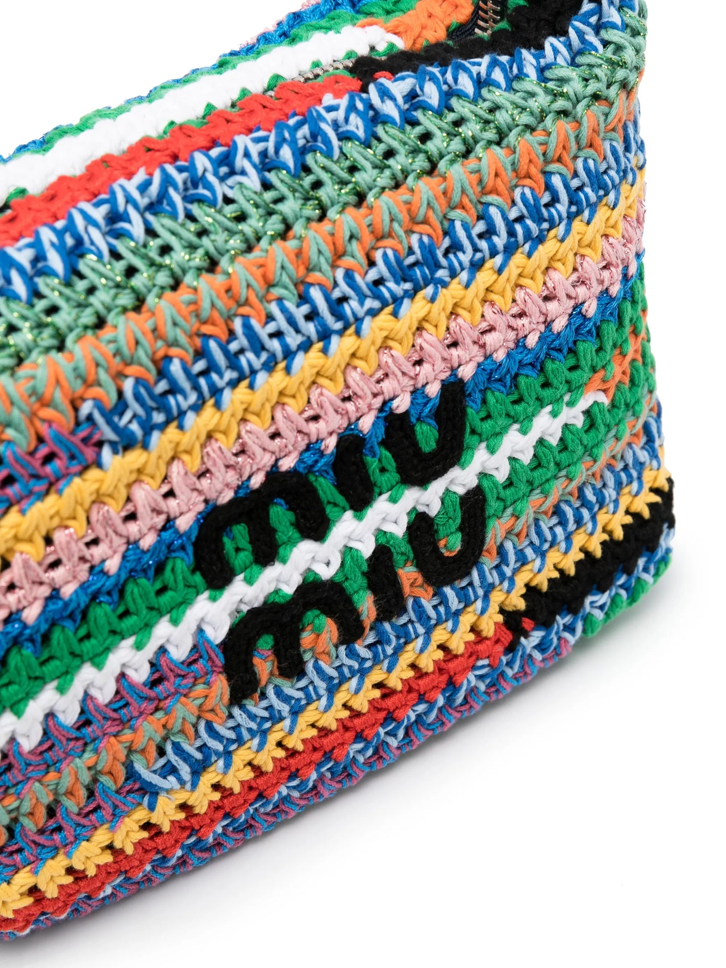 colour-block crochet mini bag