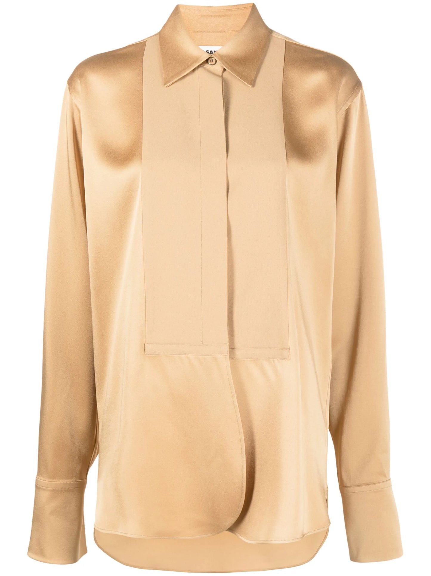 satin-finish panelled shirt
