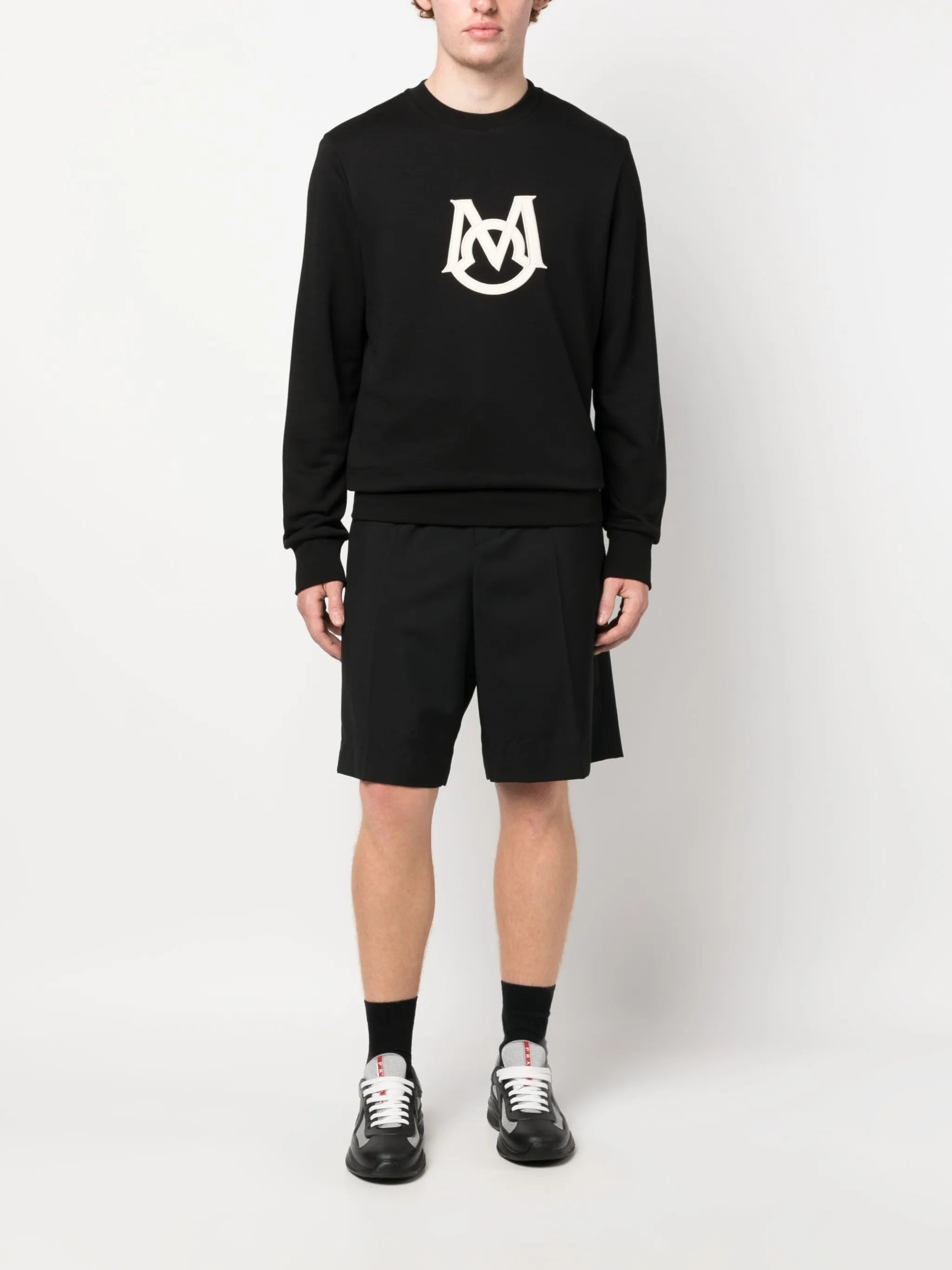 logo-patch knitted sweatshirt