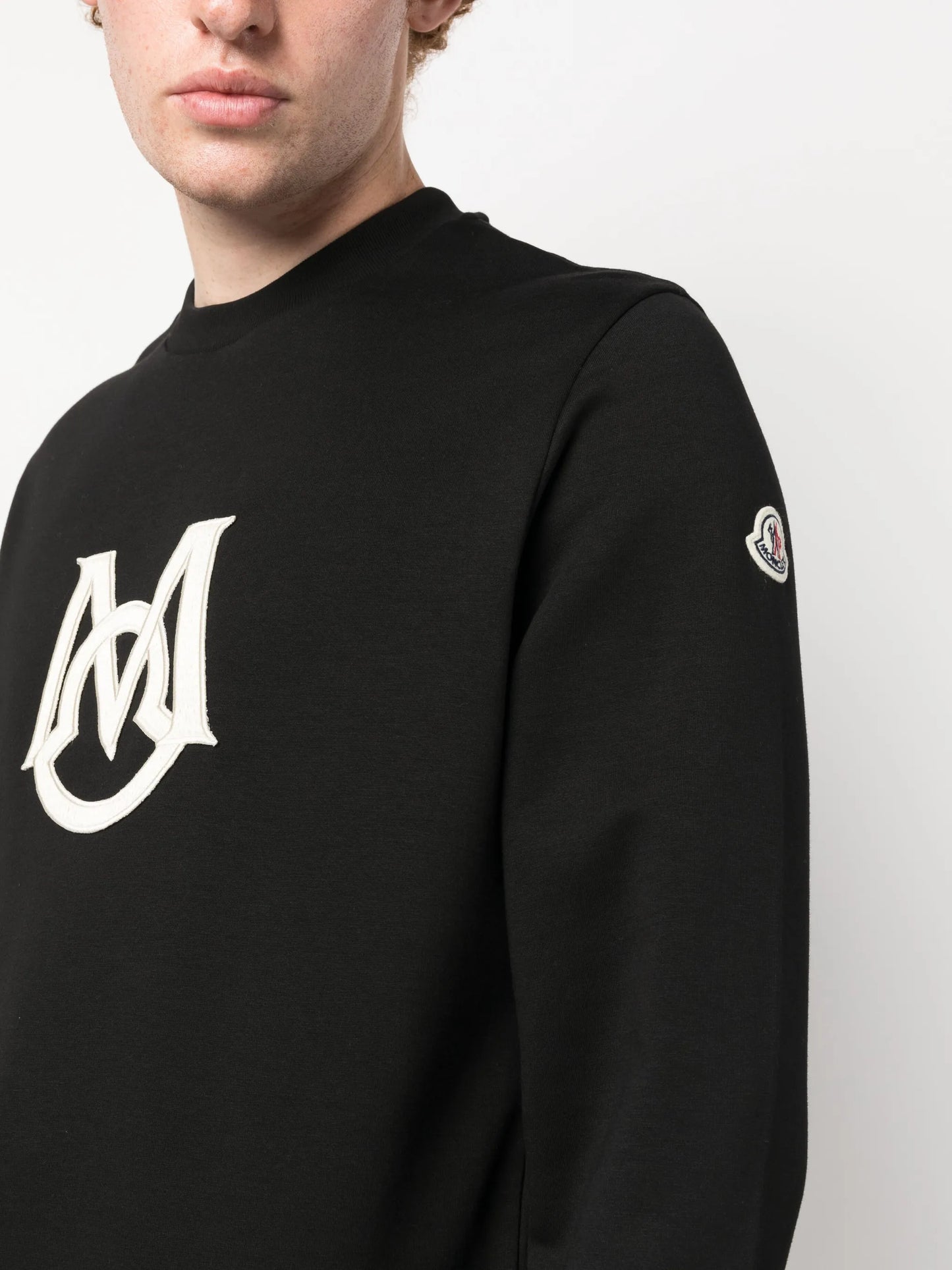 logo-patch knitted sweatshirt