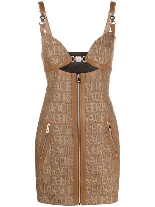 Allover cut-out jacquard minidress