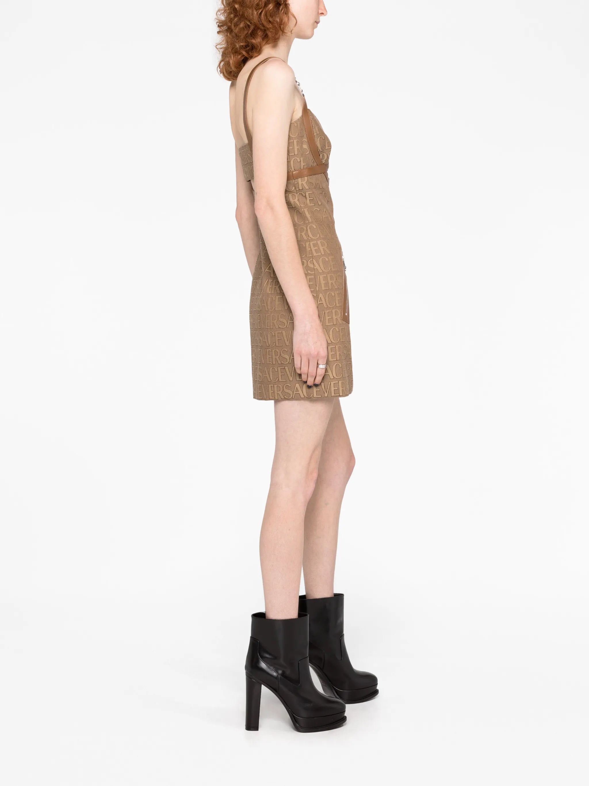 Allover cut-out jacquard minidress