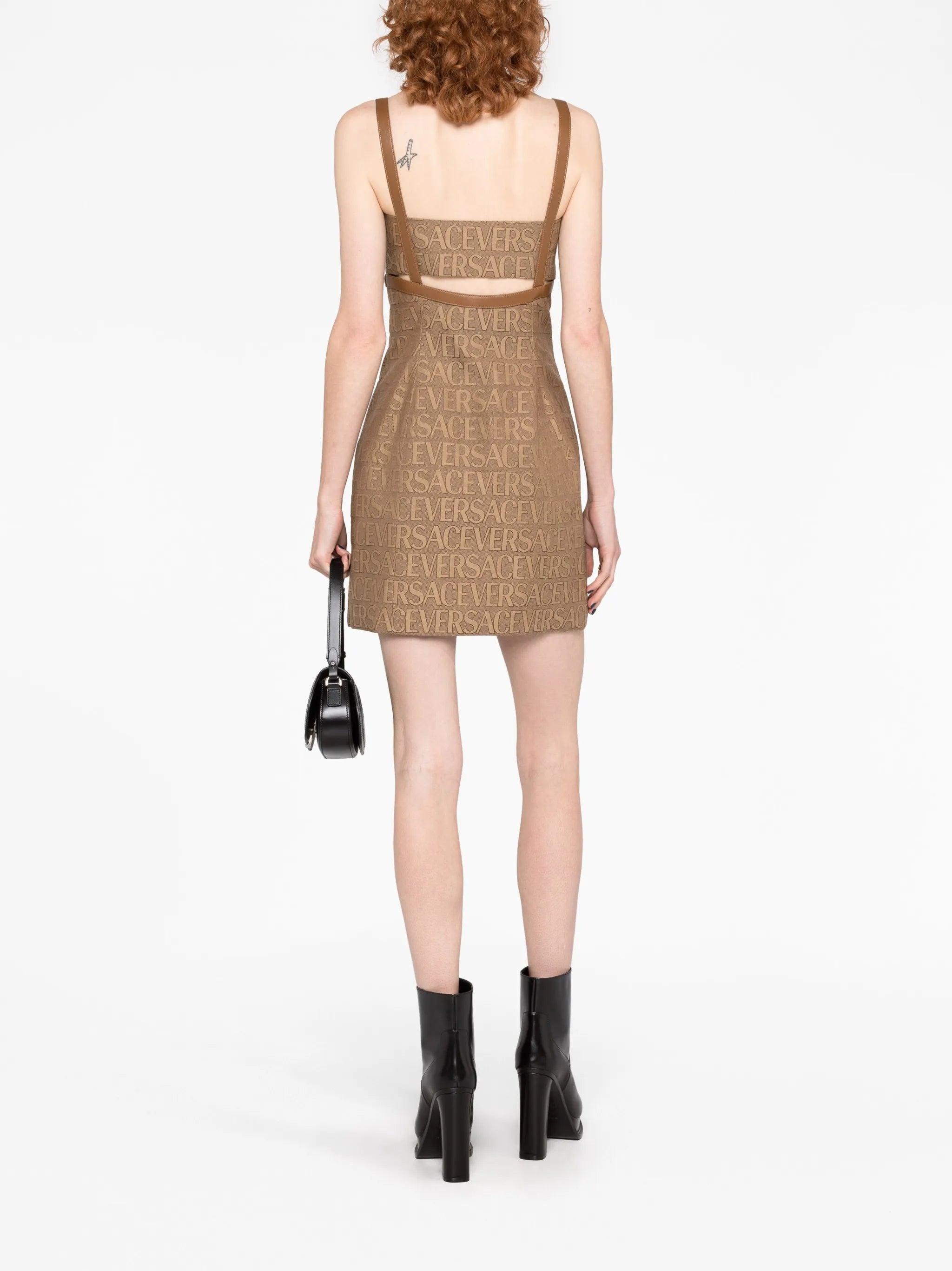 Allover cut-out jacquard minidress