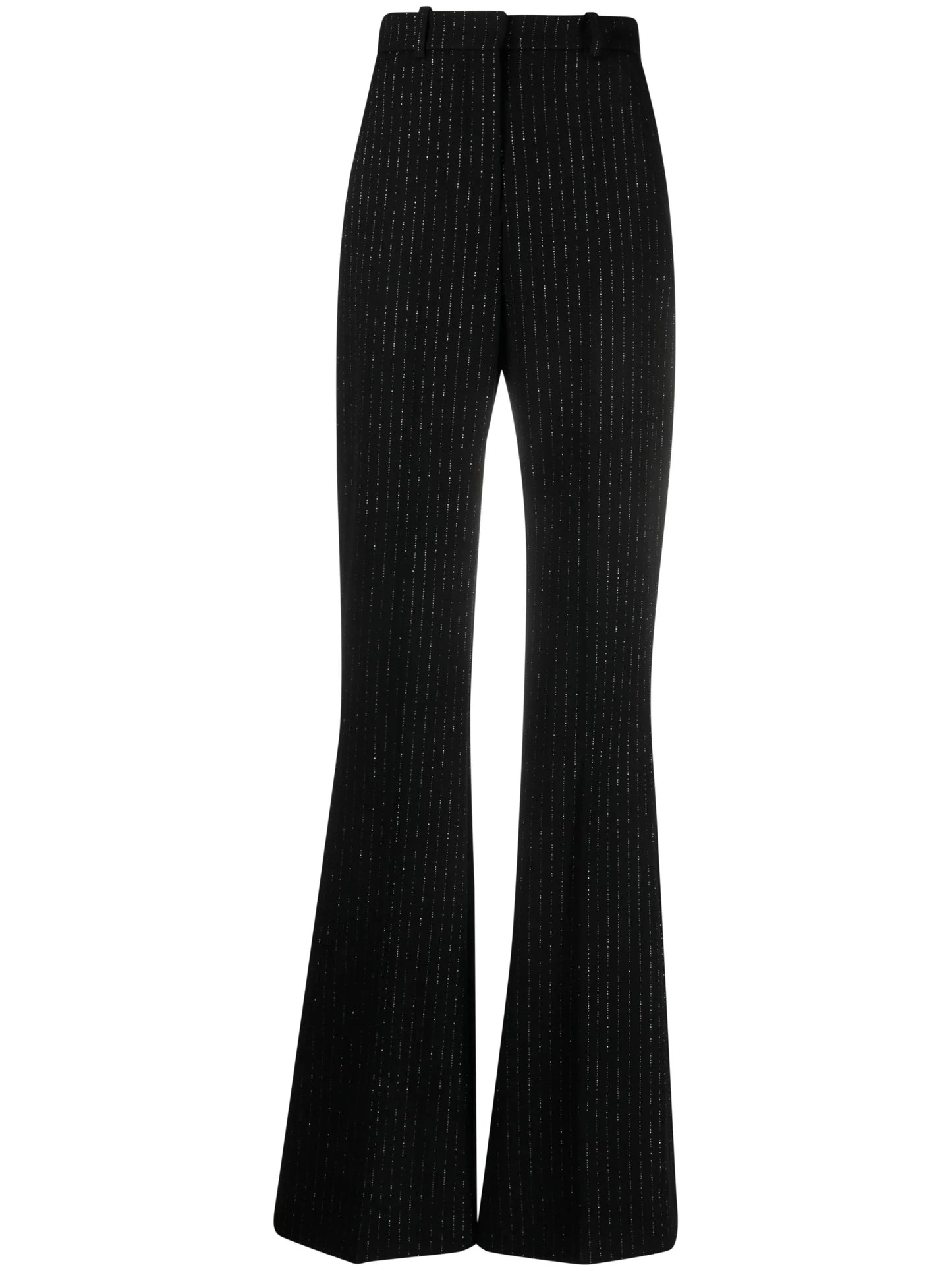 striped wool-blend flared trousers