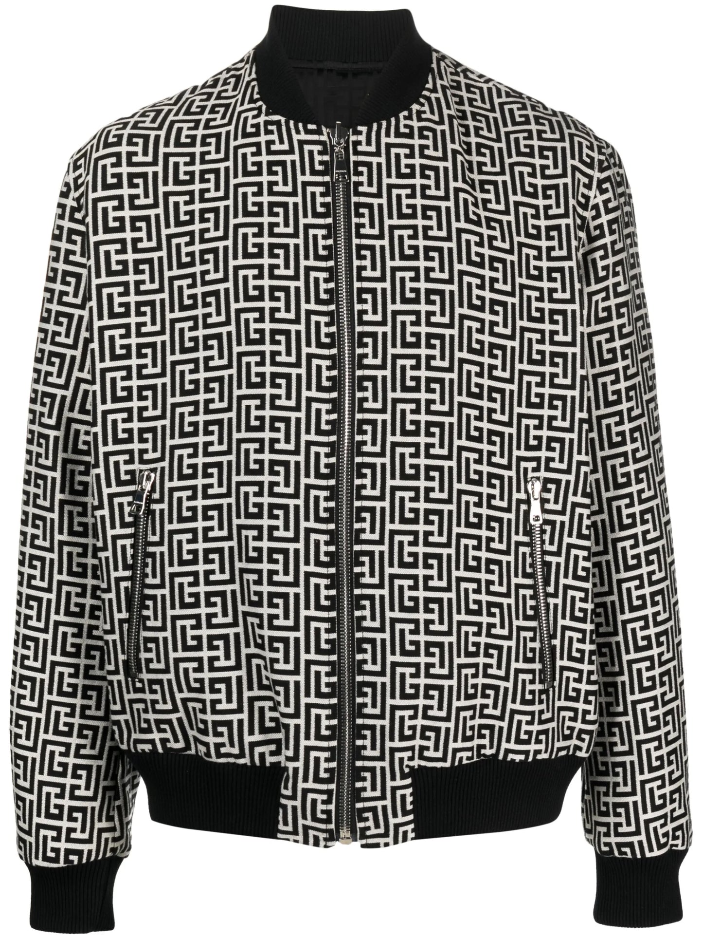 monogram-pattern reversible bomber jacket