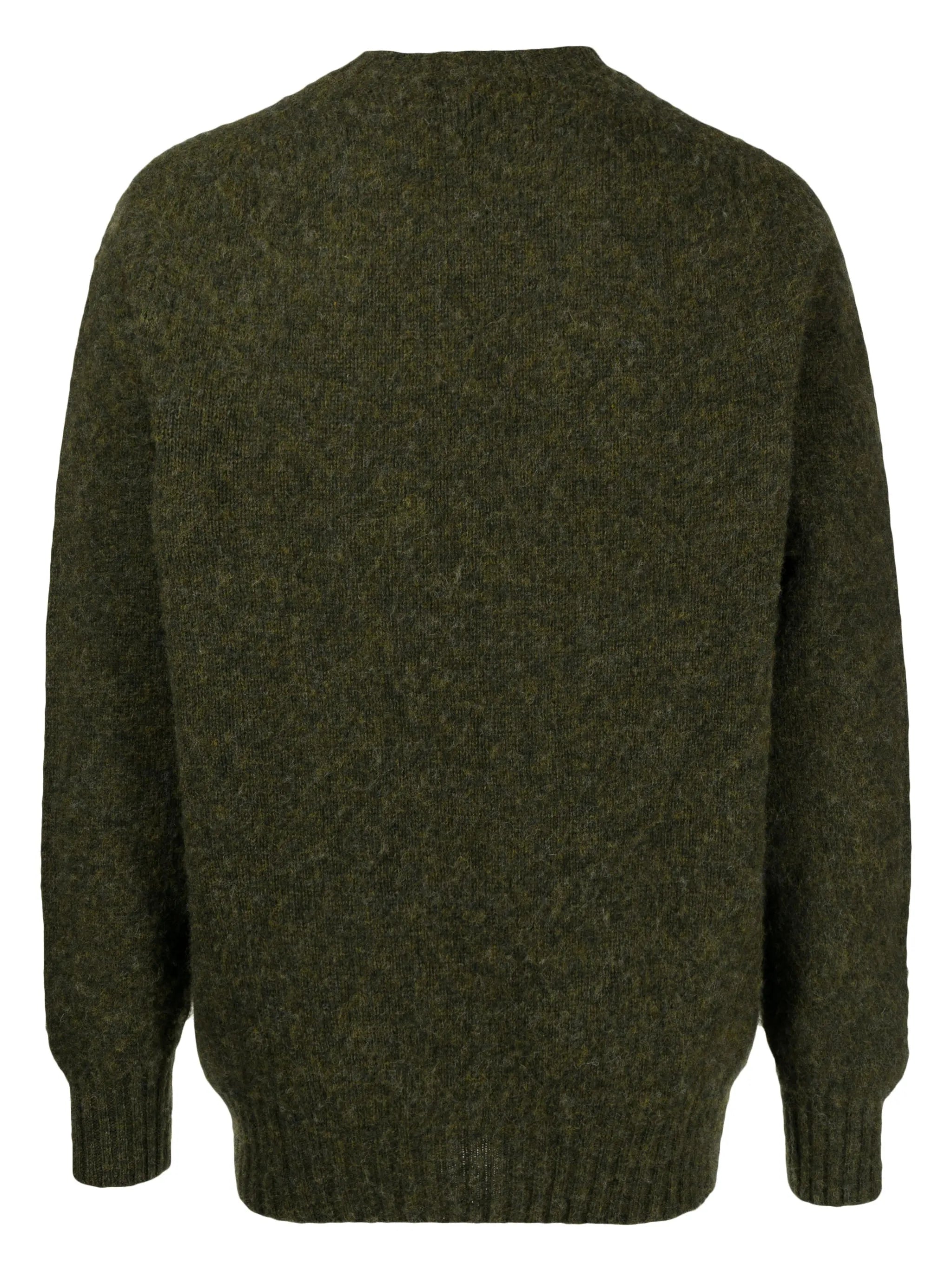 Suedehead crew-neck knitted sweater