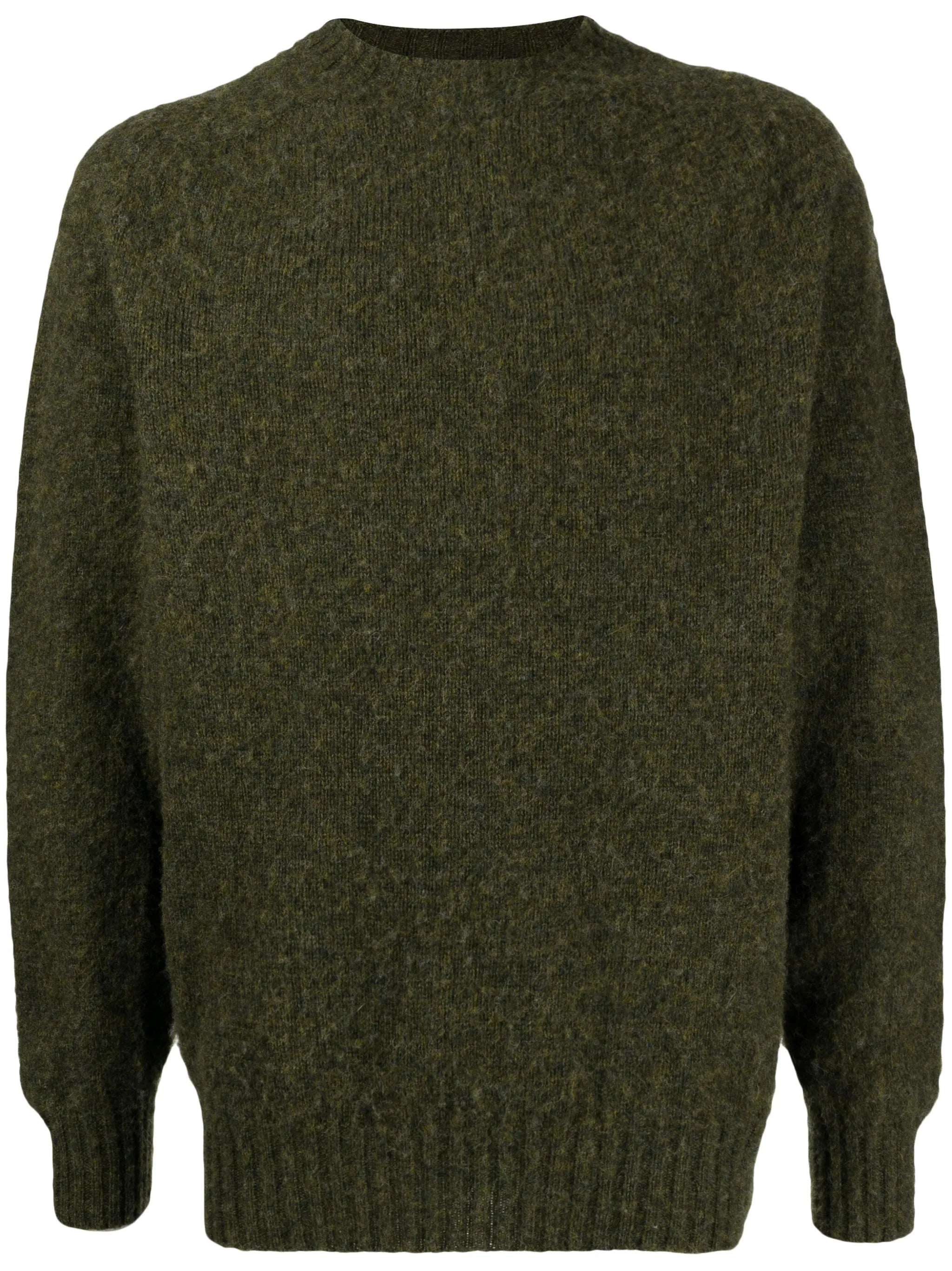 Suedehead crew-neck knitted sweater