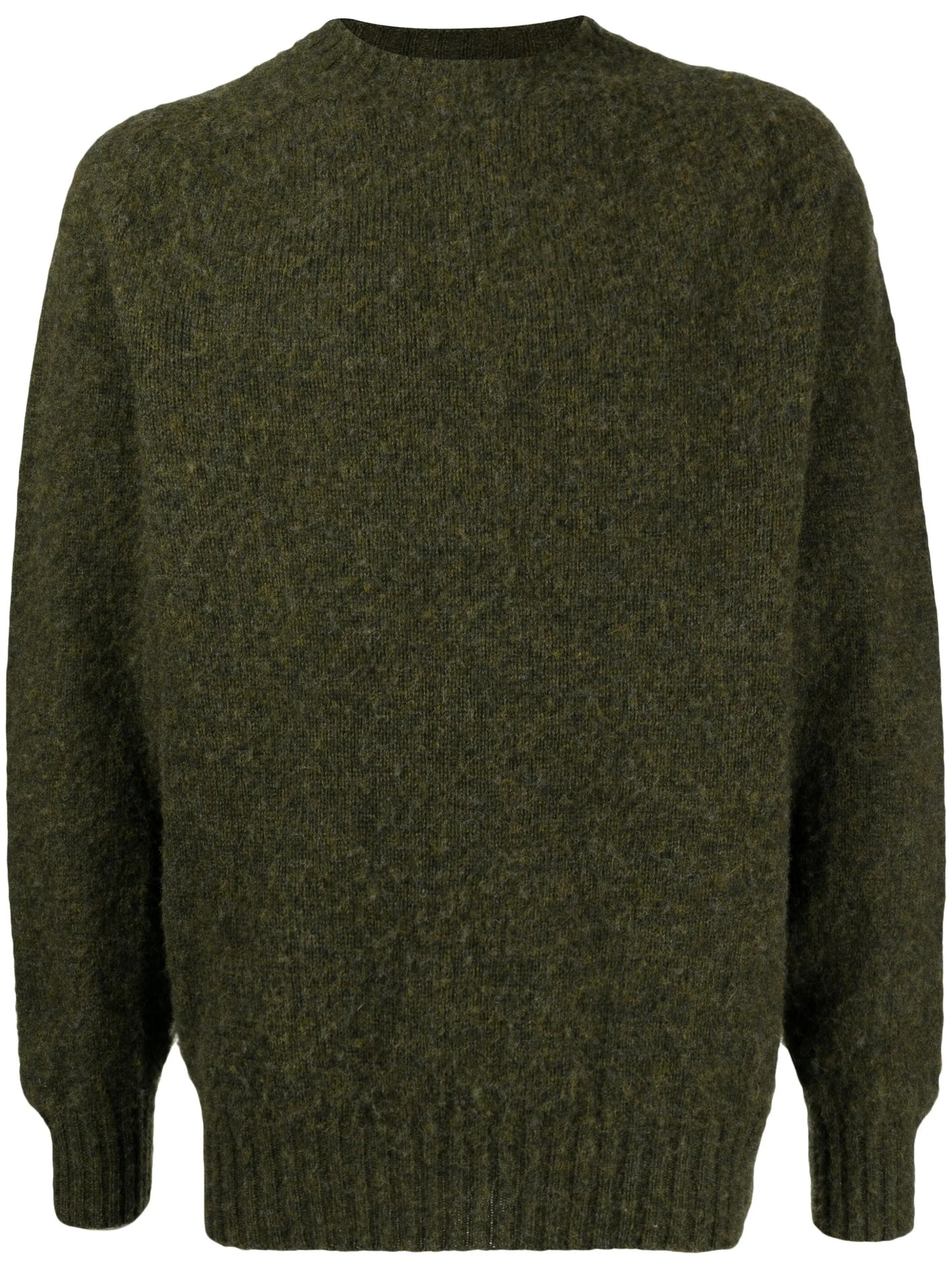 Suedehead crew-neck knitted sweater