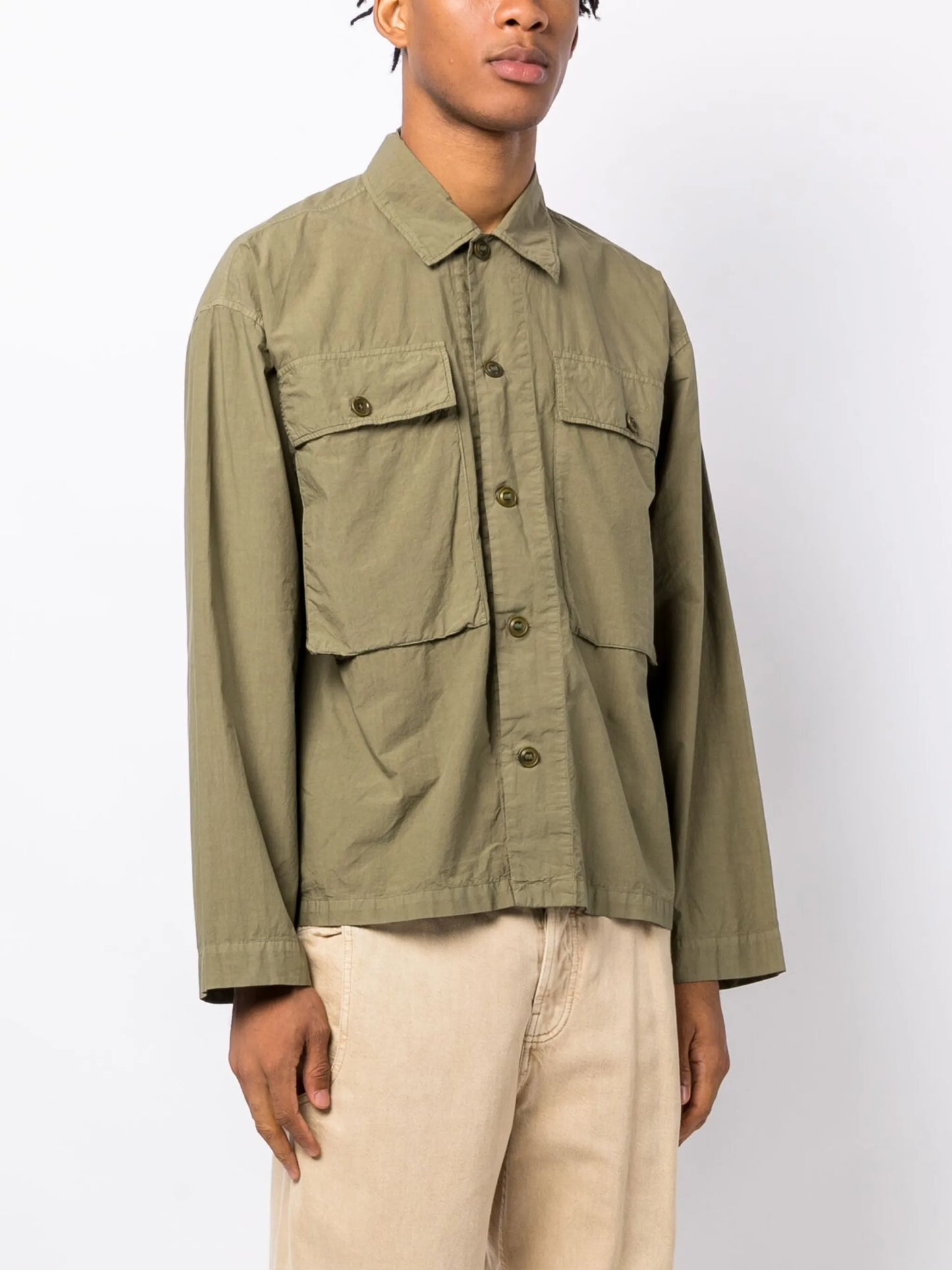 drop-shoulder cotton shirt