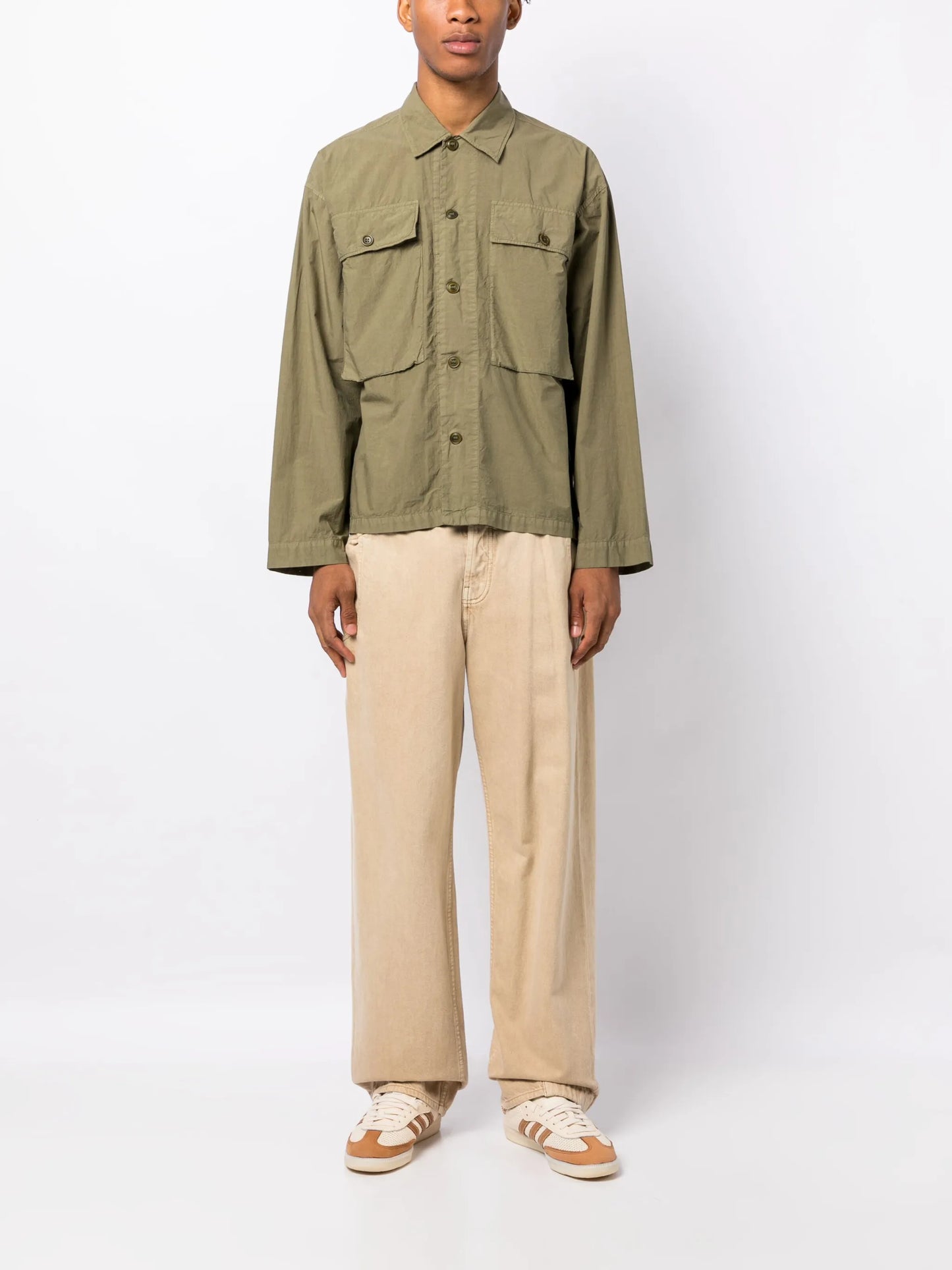drop-shoulder cotton shirt