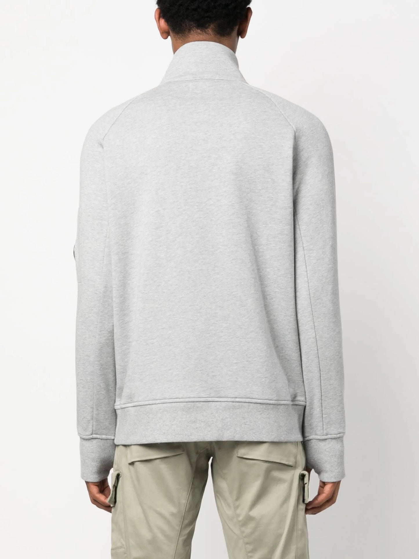 Lens-detail jersey-fleece jumper