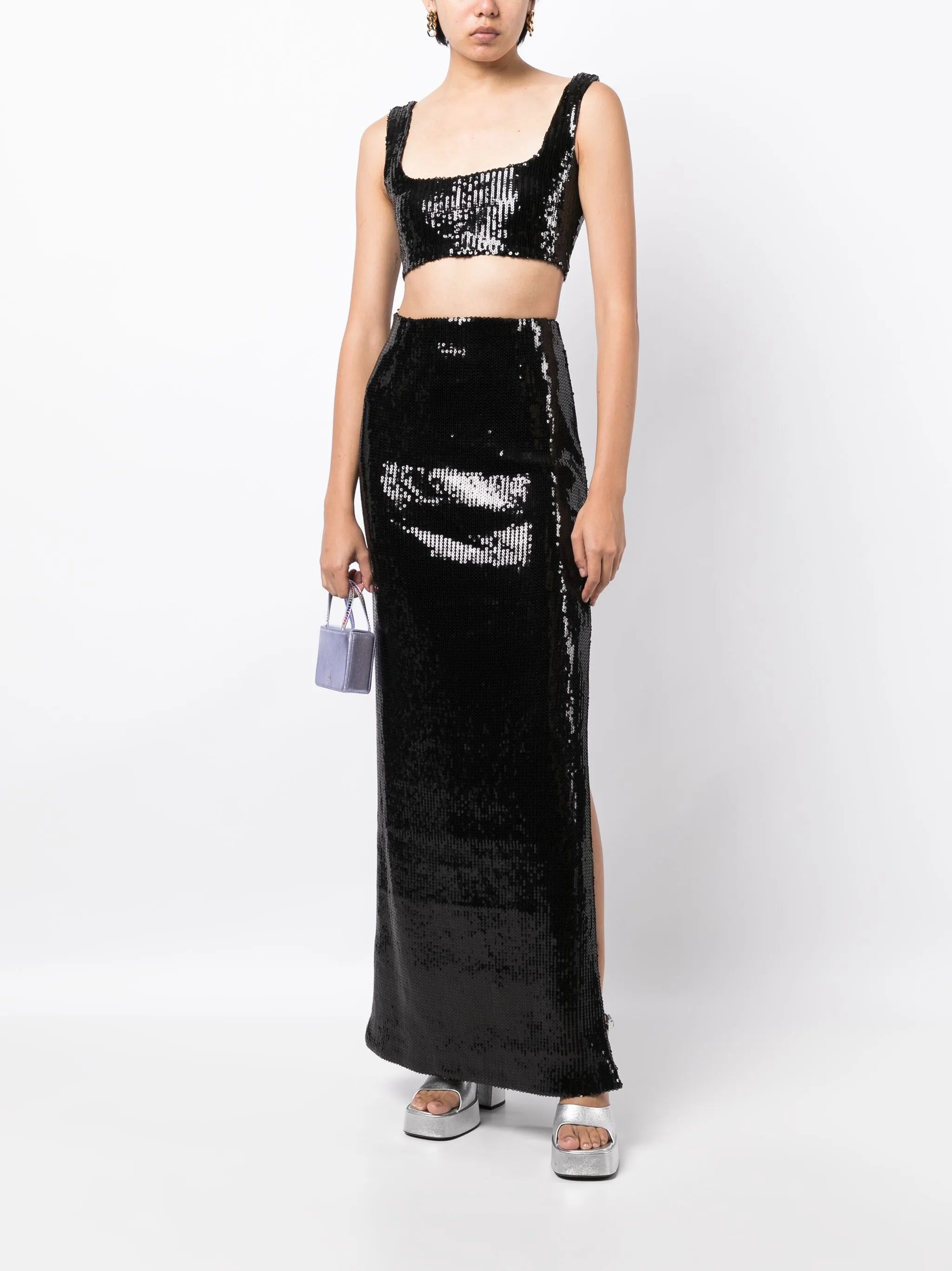 sequin-embellished maxi skirt