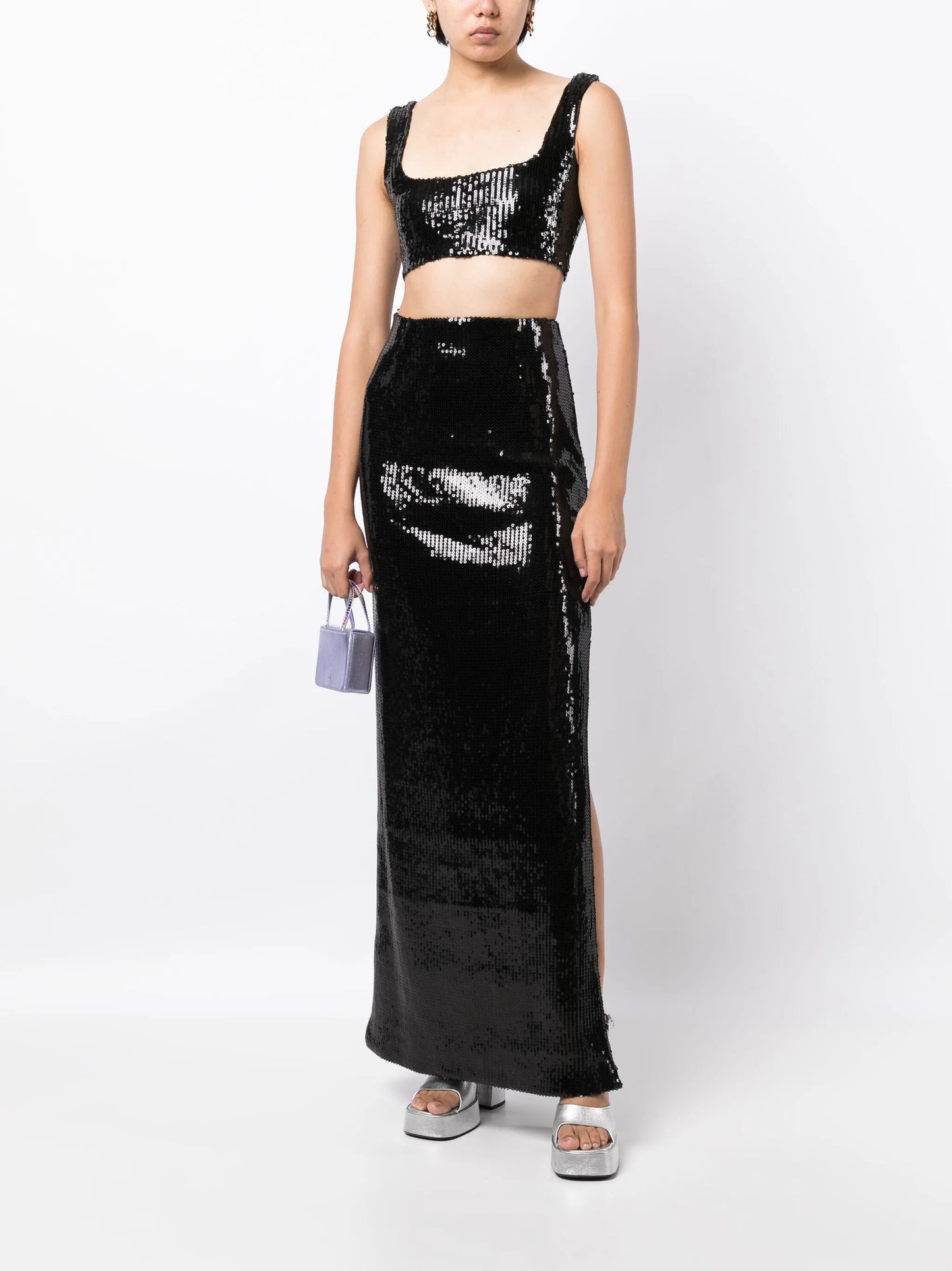 sequin-embellished maxi skirt
