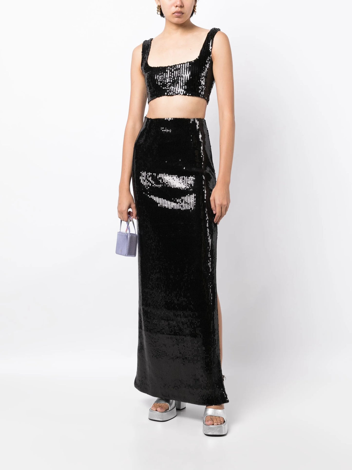 Beating Heart sequin crop top