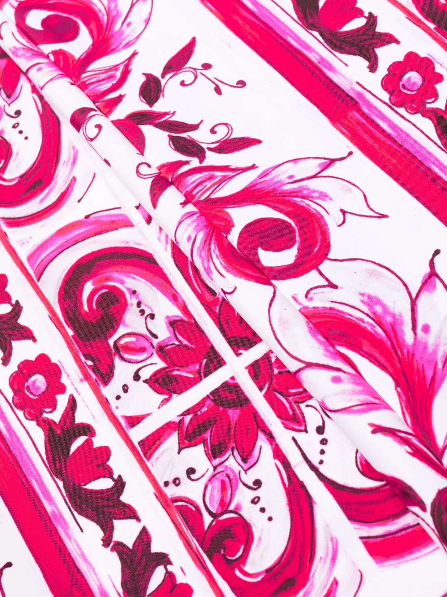 Majolica-print wide-leg trousers