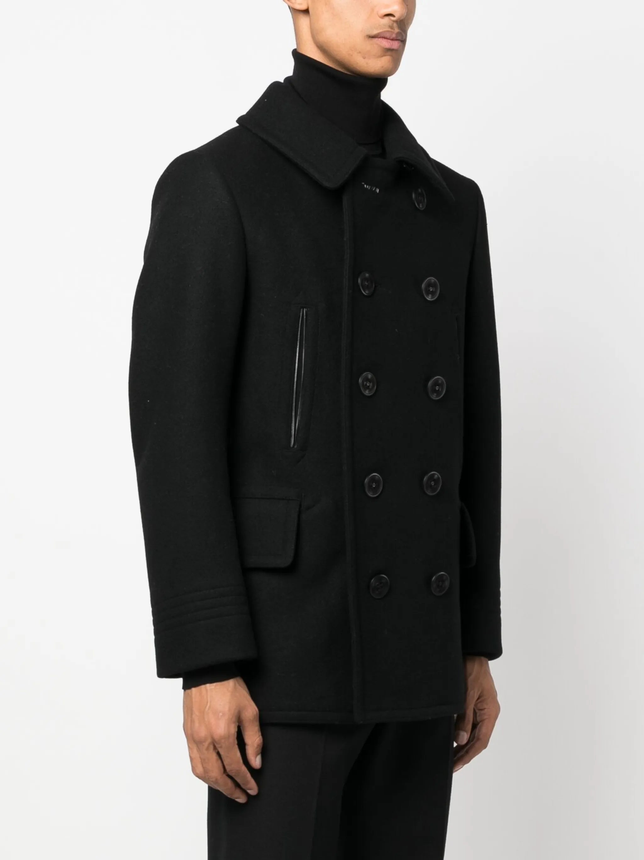 Melton-wool blend peacoat