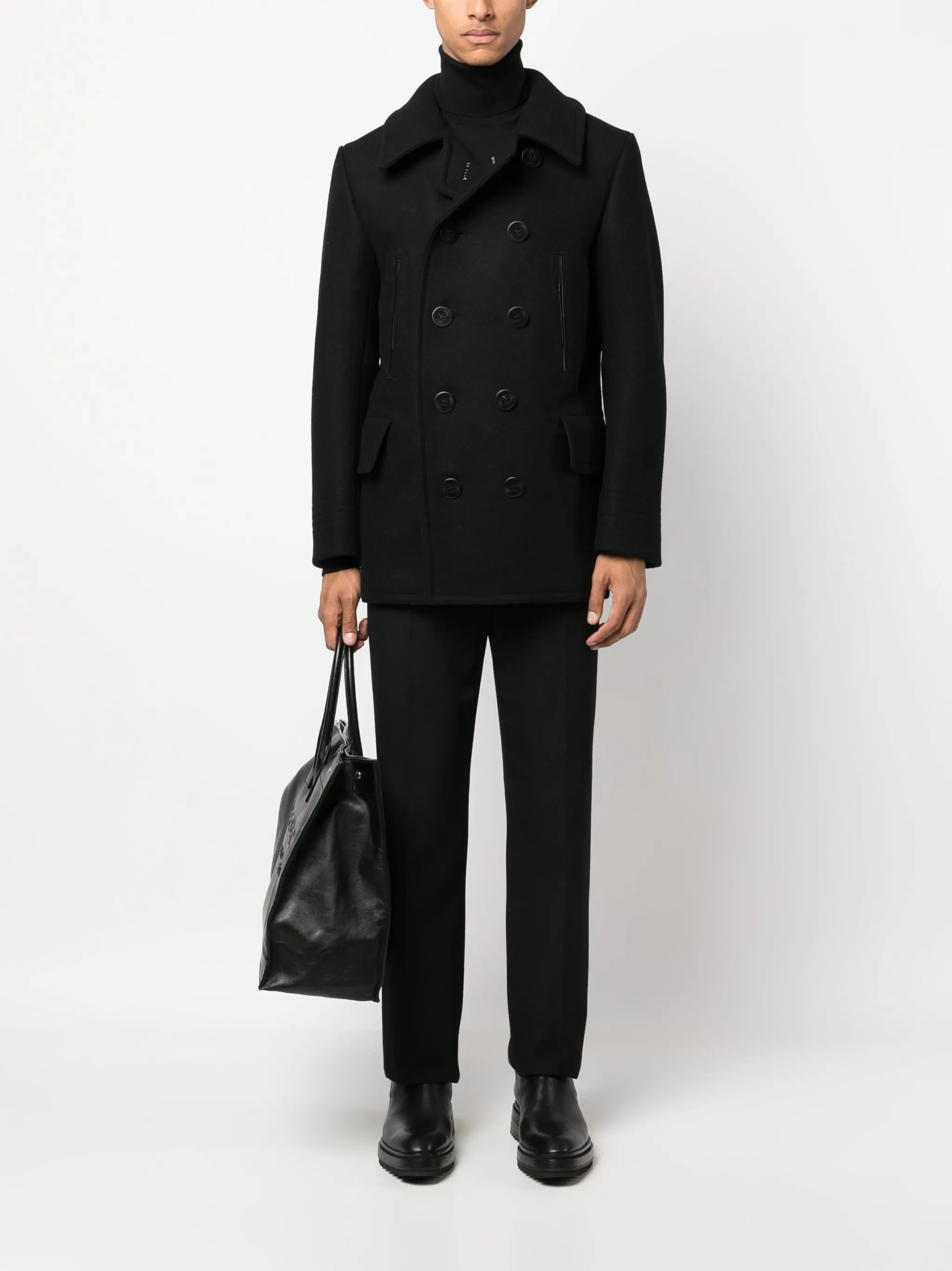 Melton-wool blend peacoat