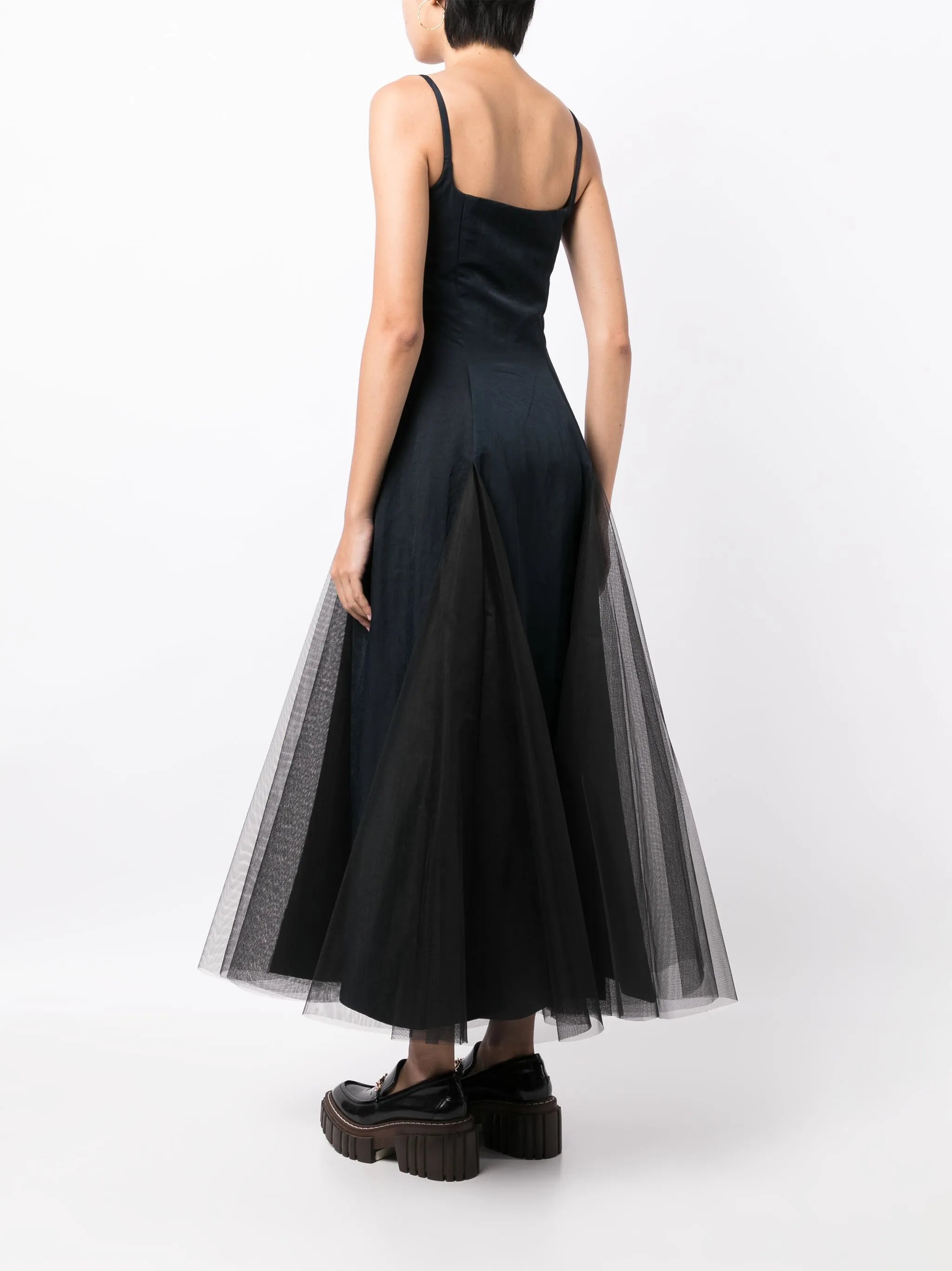Odell tulle-inserts midi dress