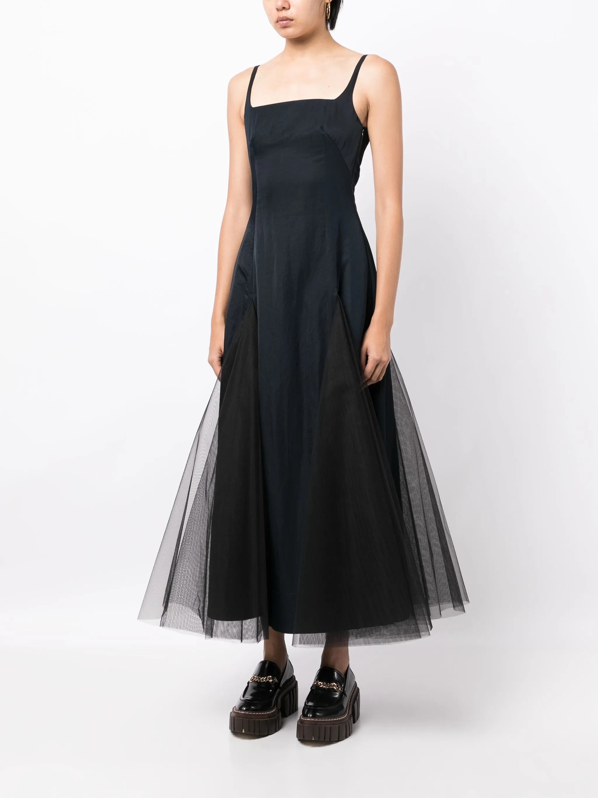 Odell tulle-inserts midi dress