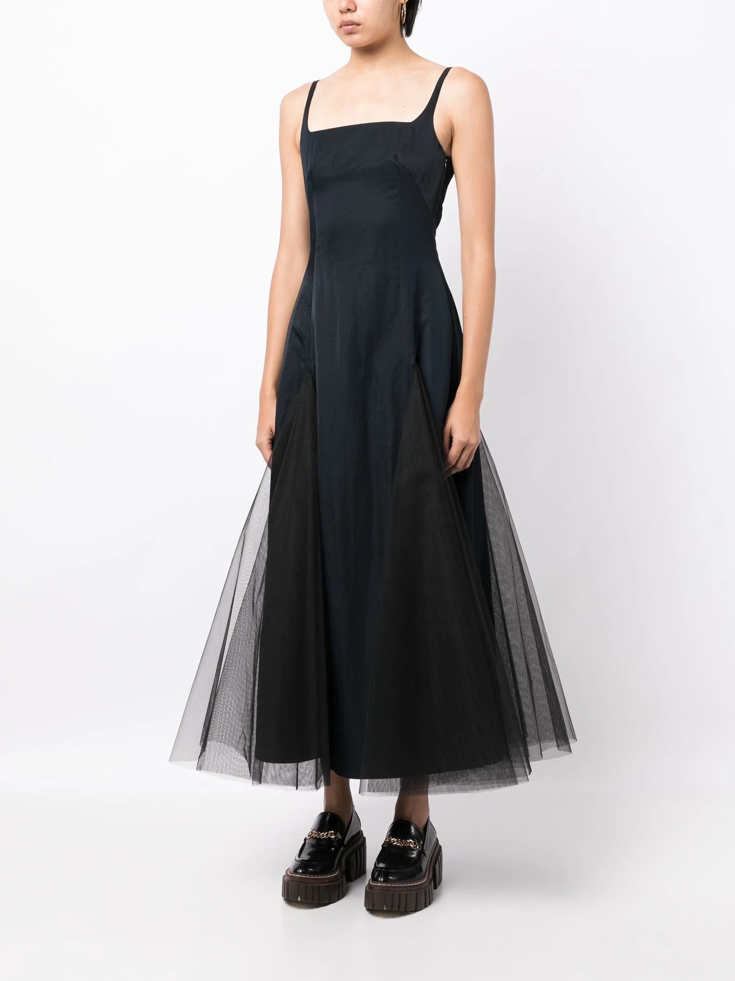Odell tulle-inserts midi dress