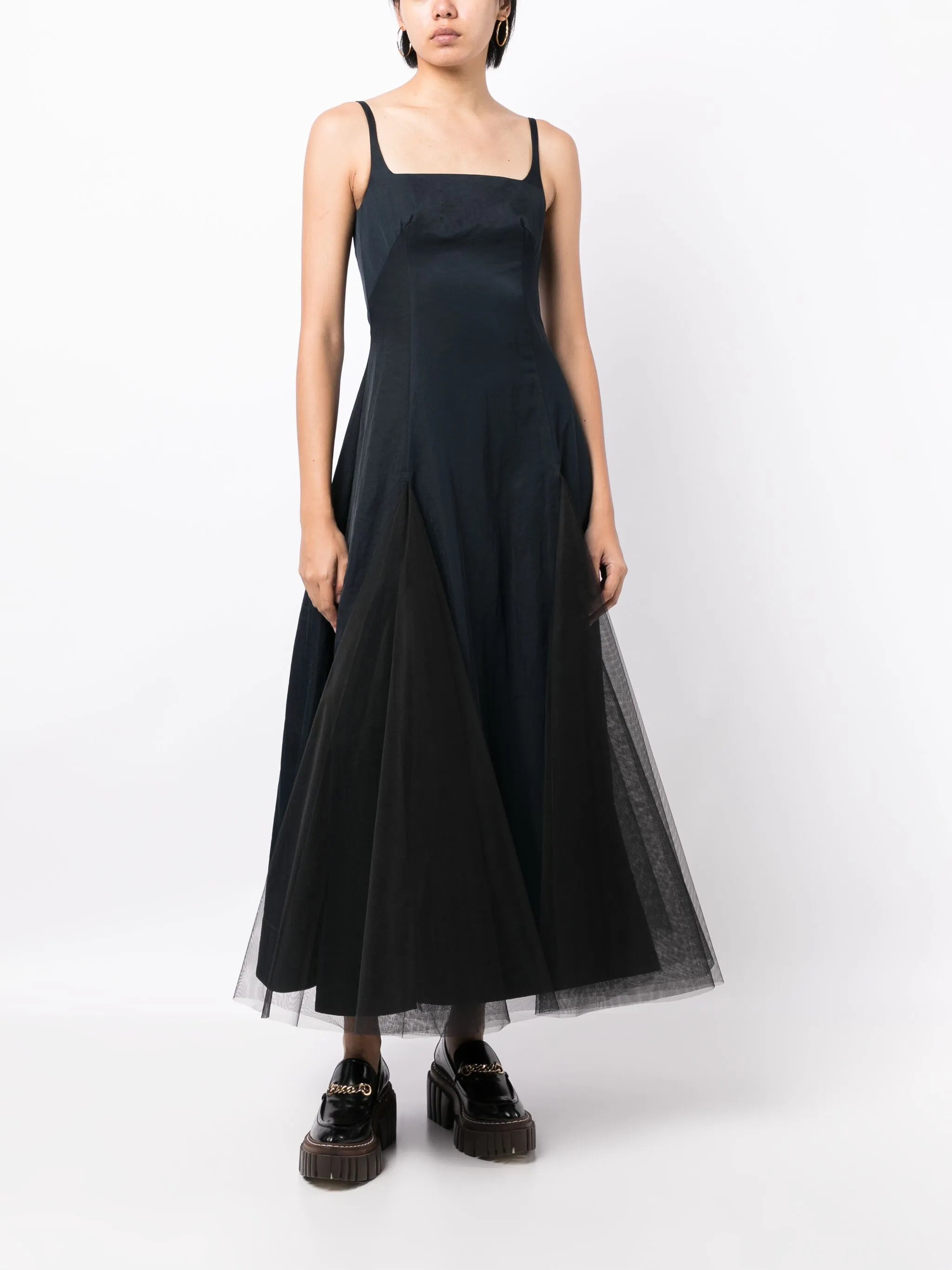 Odell tulle-inserts midi dress