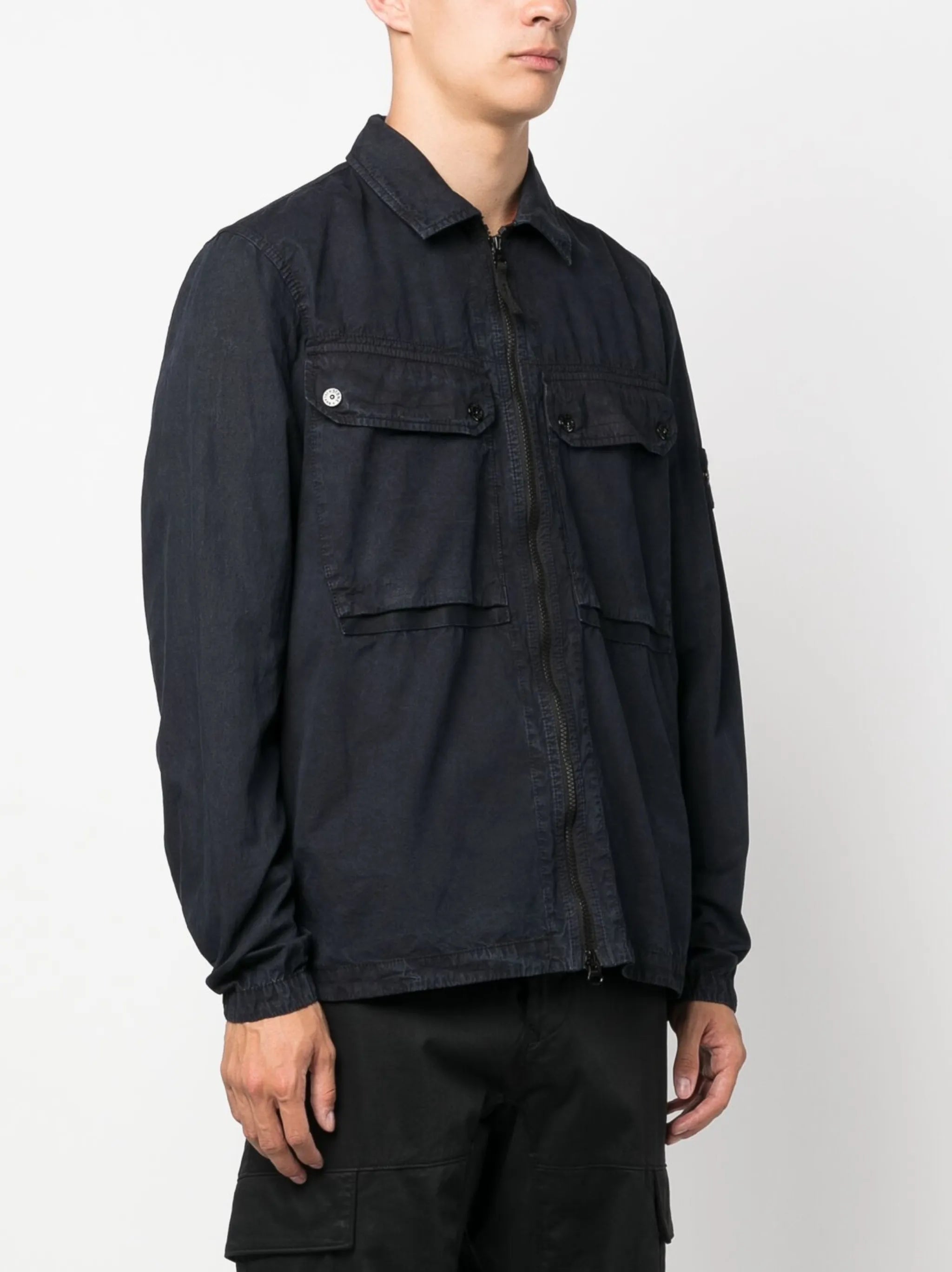 Compass-patch shirt jacket