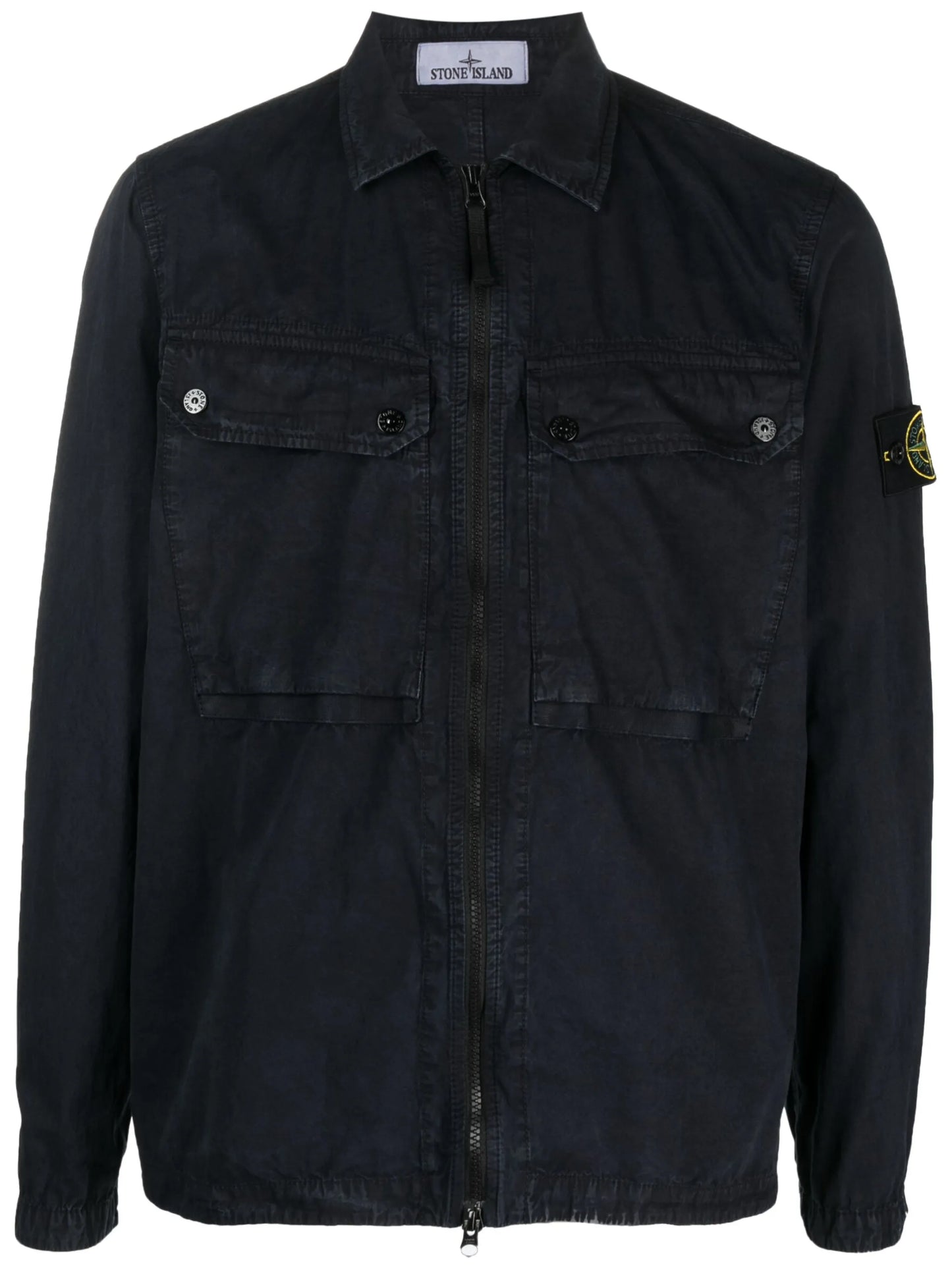 Compass-patch shirt jacket