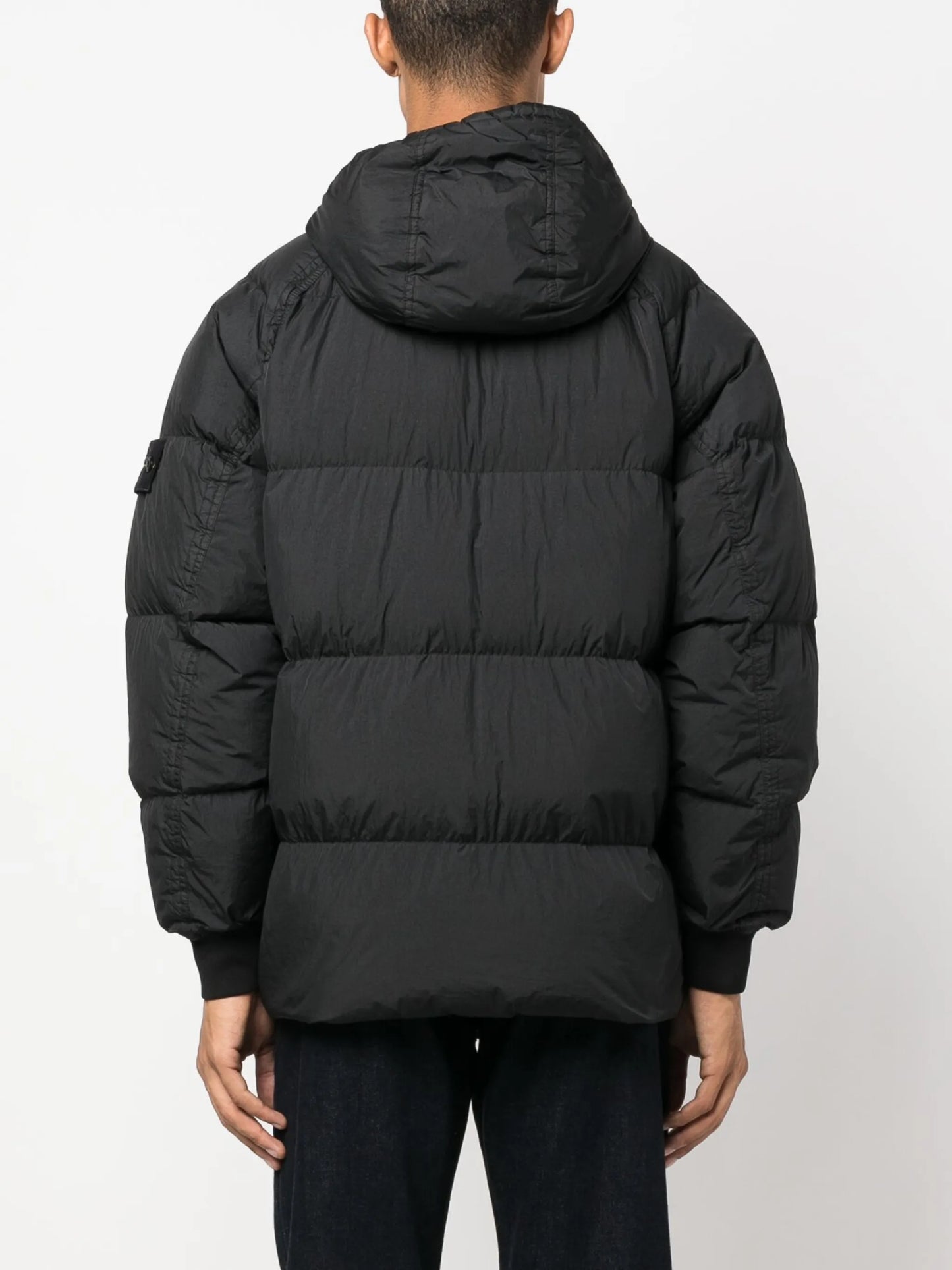 Compass-patch puffer jacket