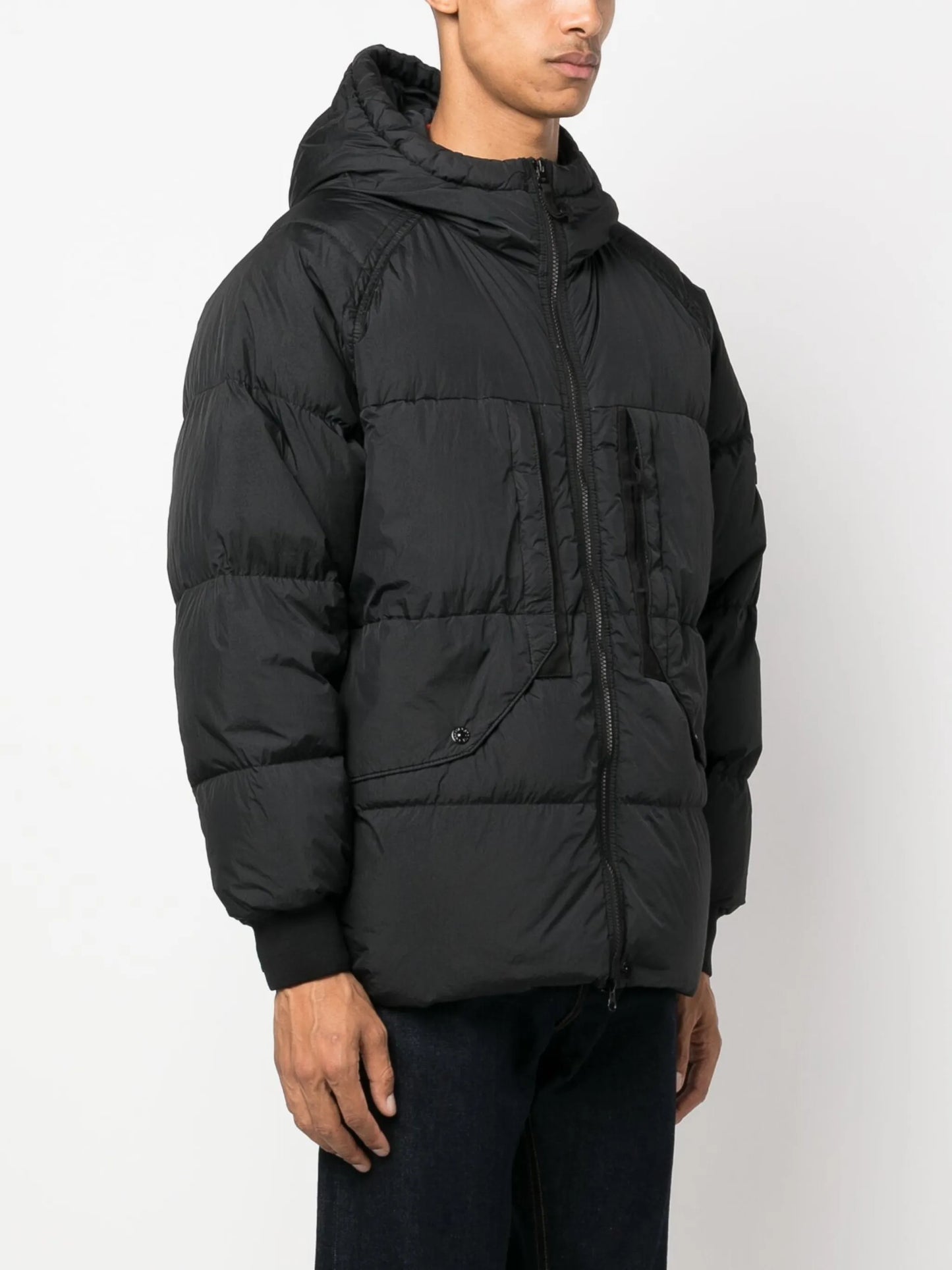 Compass-patch puffer jacket