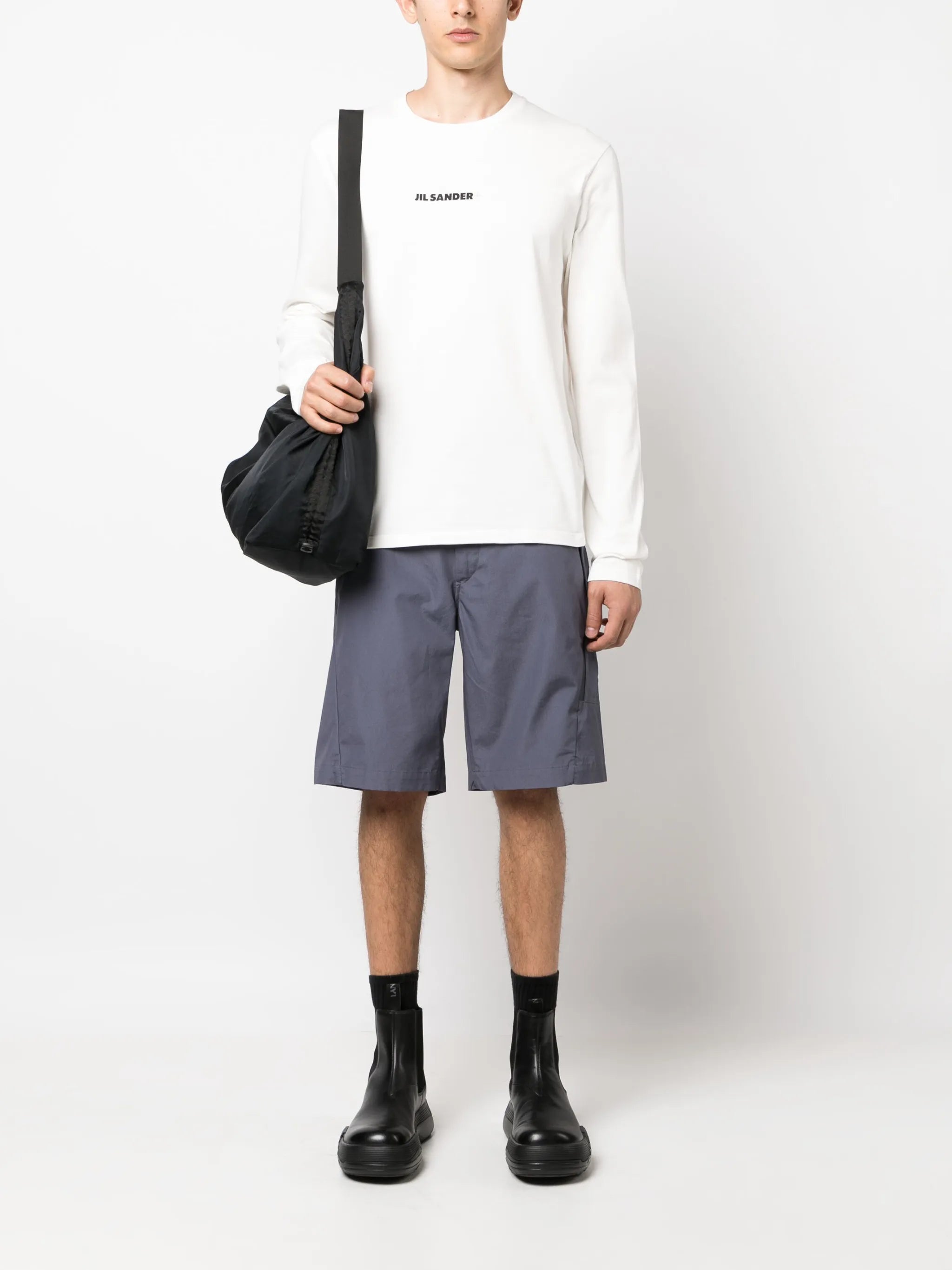 logo-print long-sleeves cotton T-shirt