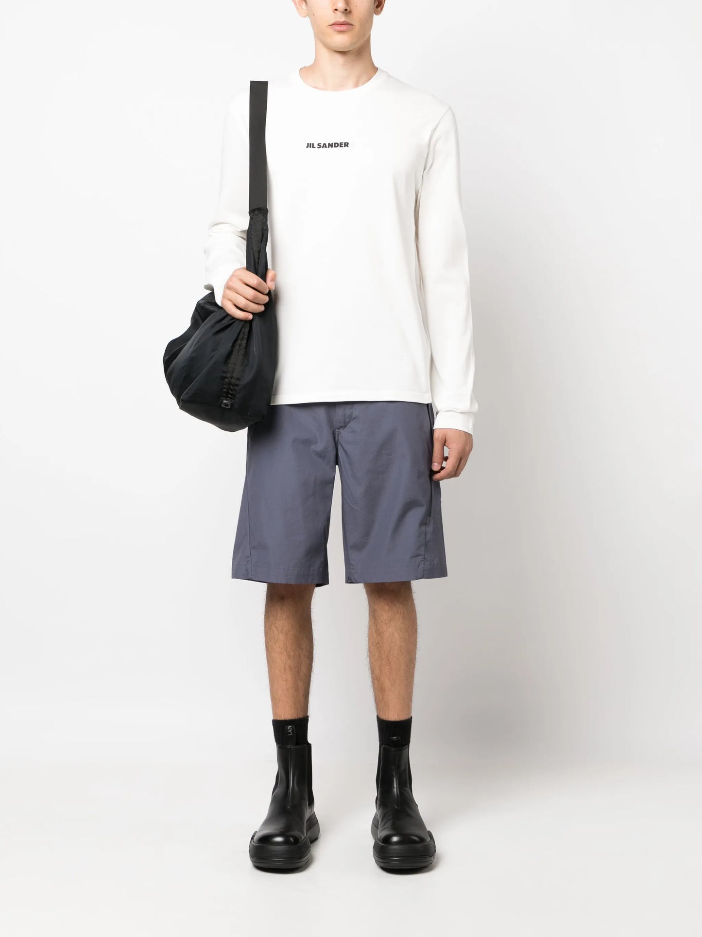 logo-print long-sleeves cotton T-shirt