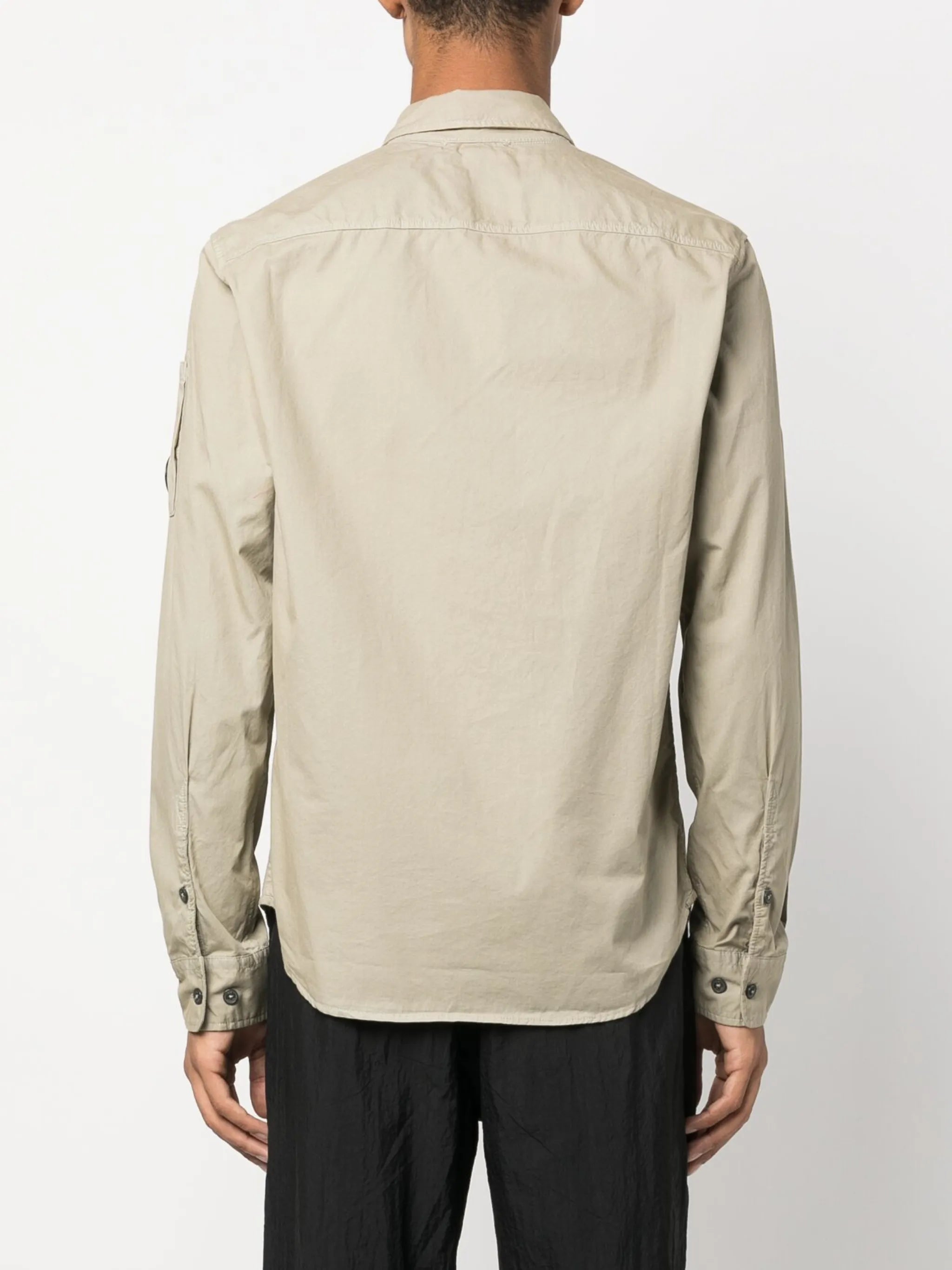 logo-patch zip-up shirt jacket