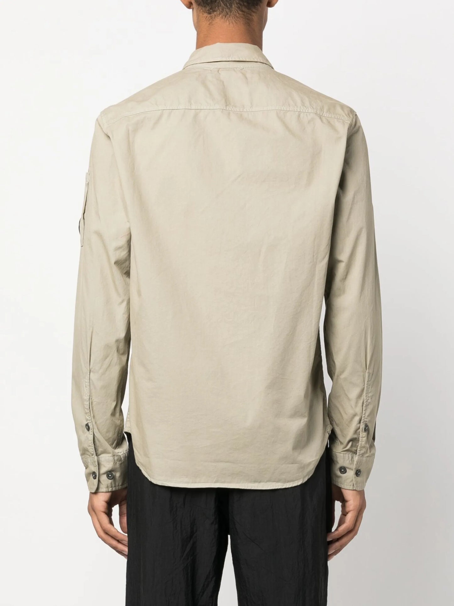 logo-patch zip-up shirt jacket