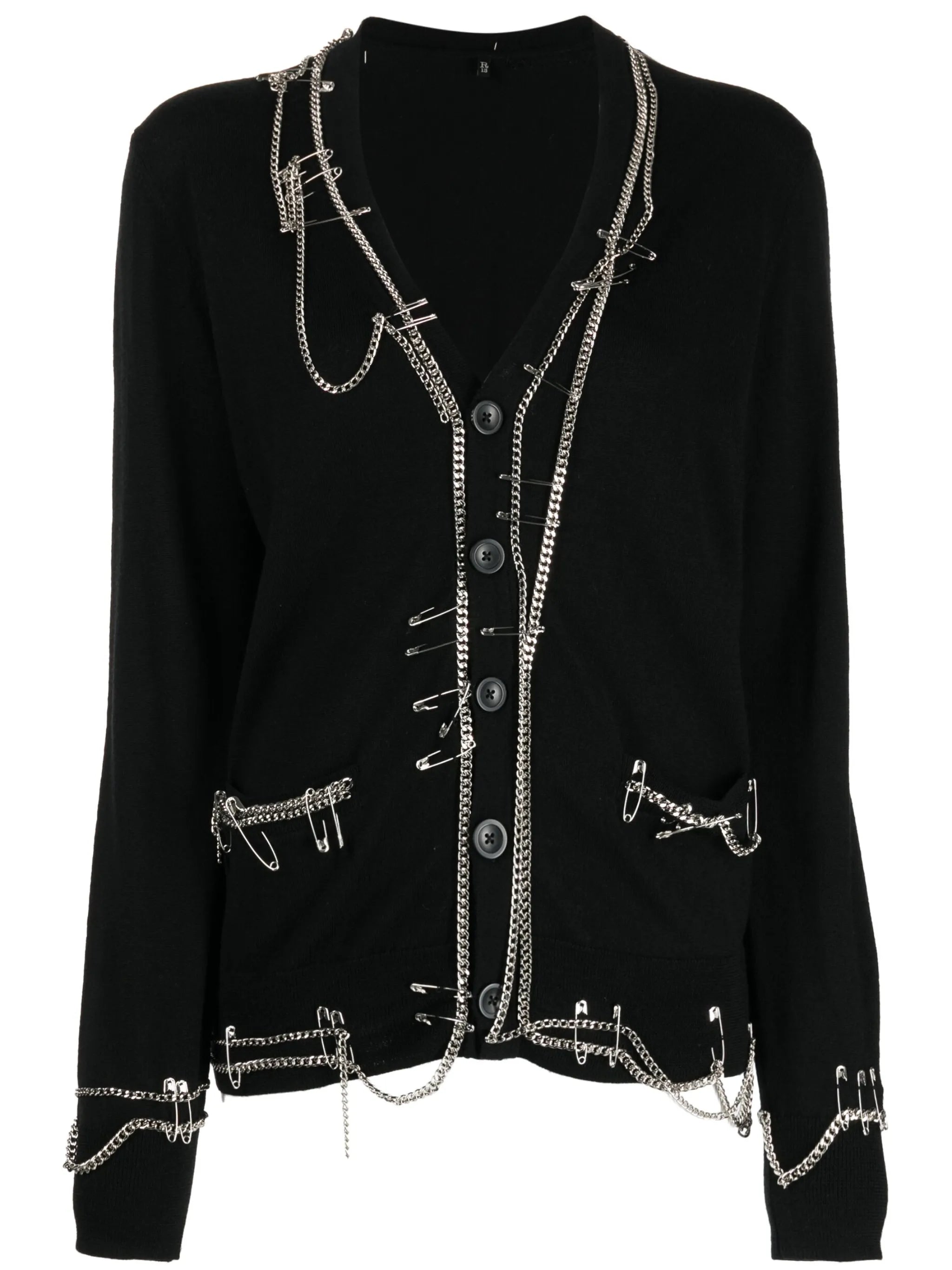 Chain Embellished merino wool cardigan