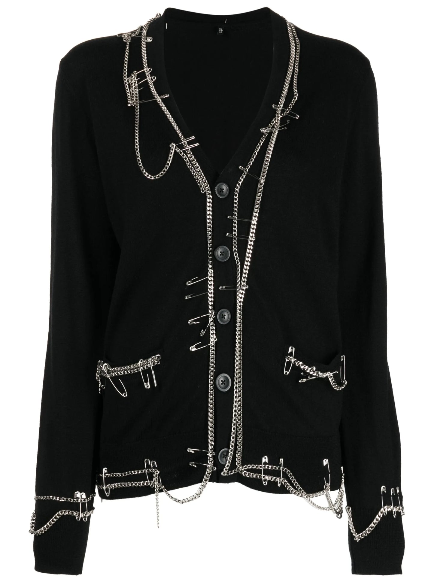 Chain Embellished merino wool cardigan