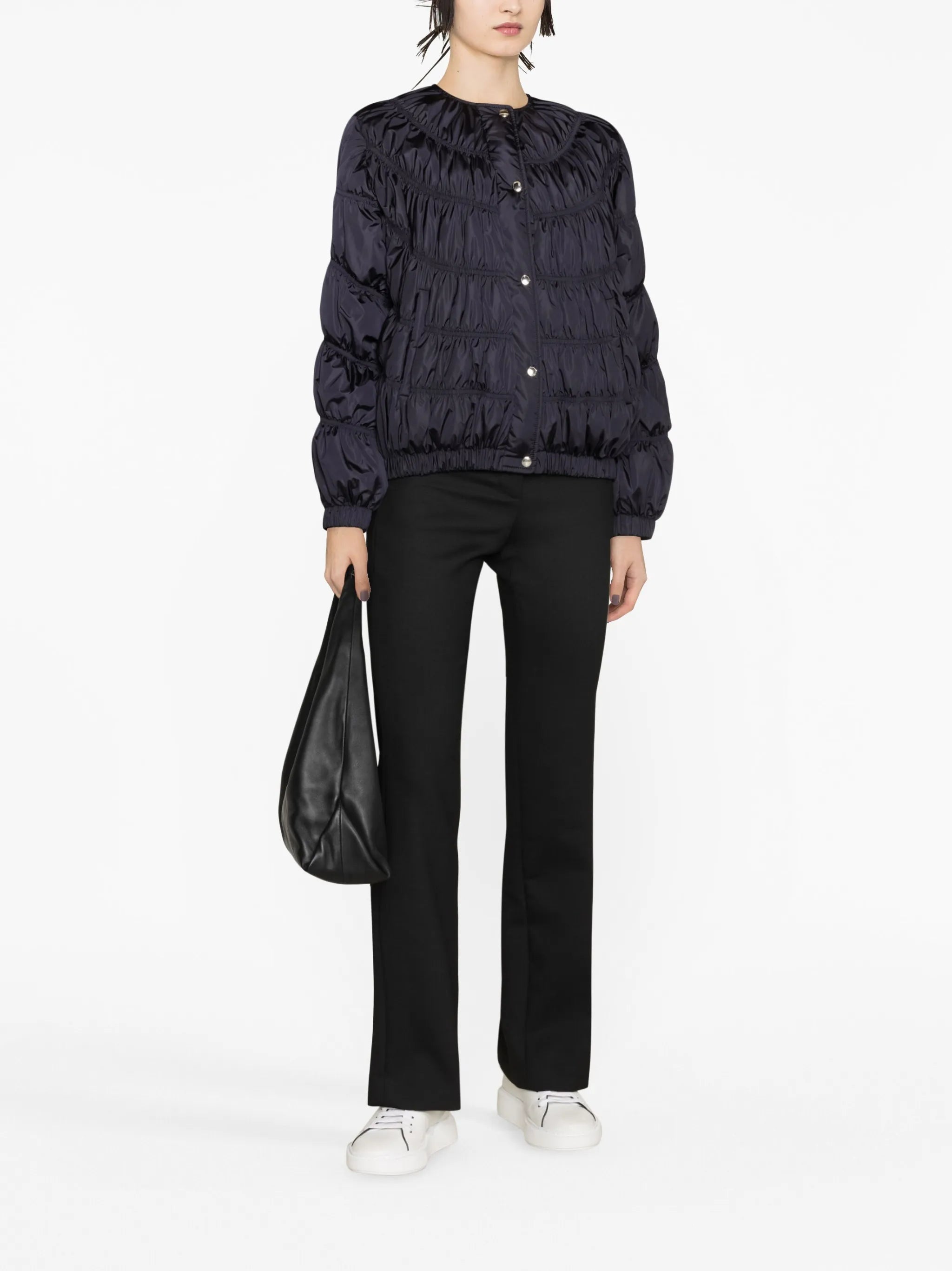 ruched quilted jacket