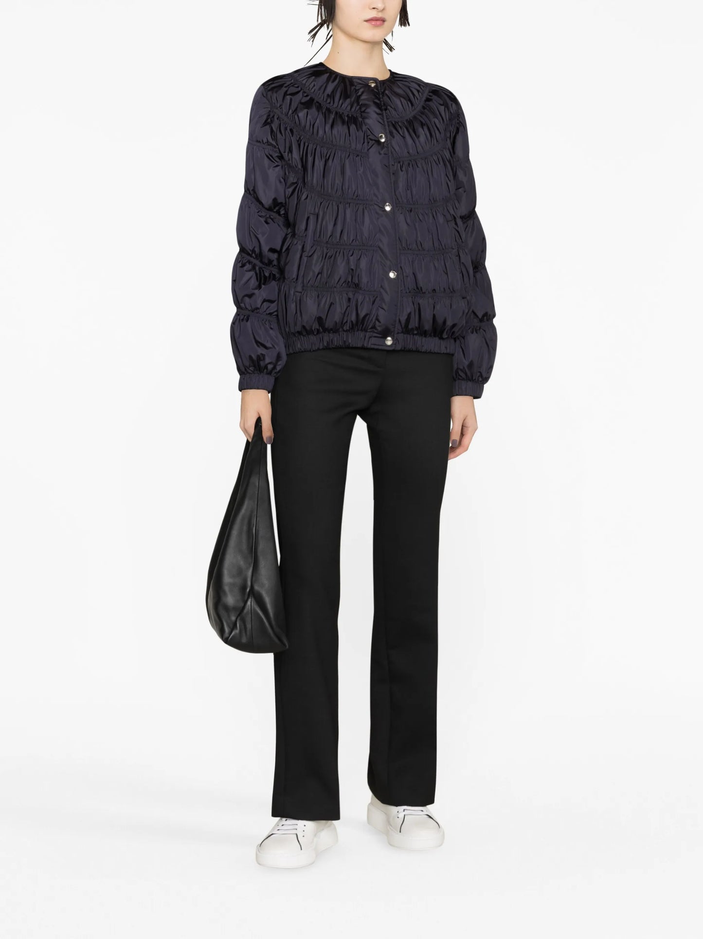 ruched quilted jacket
