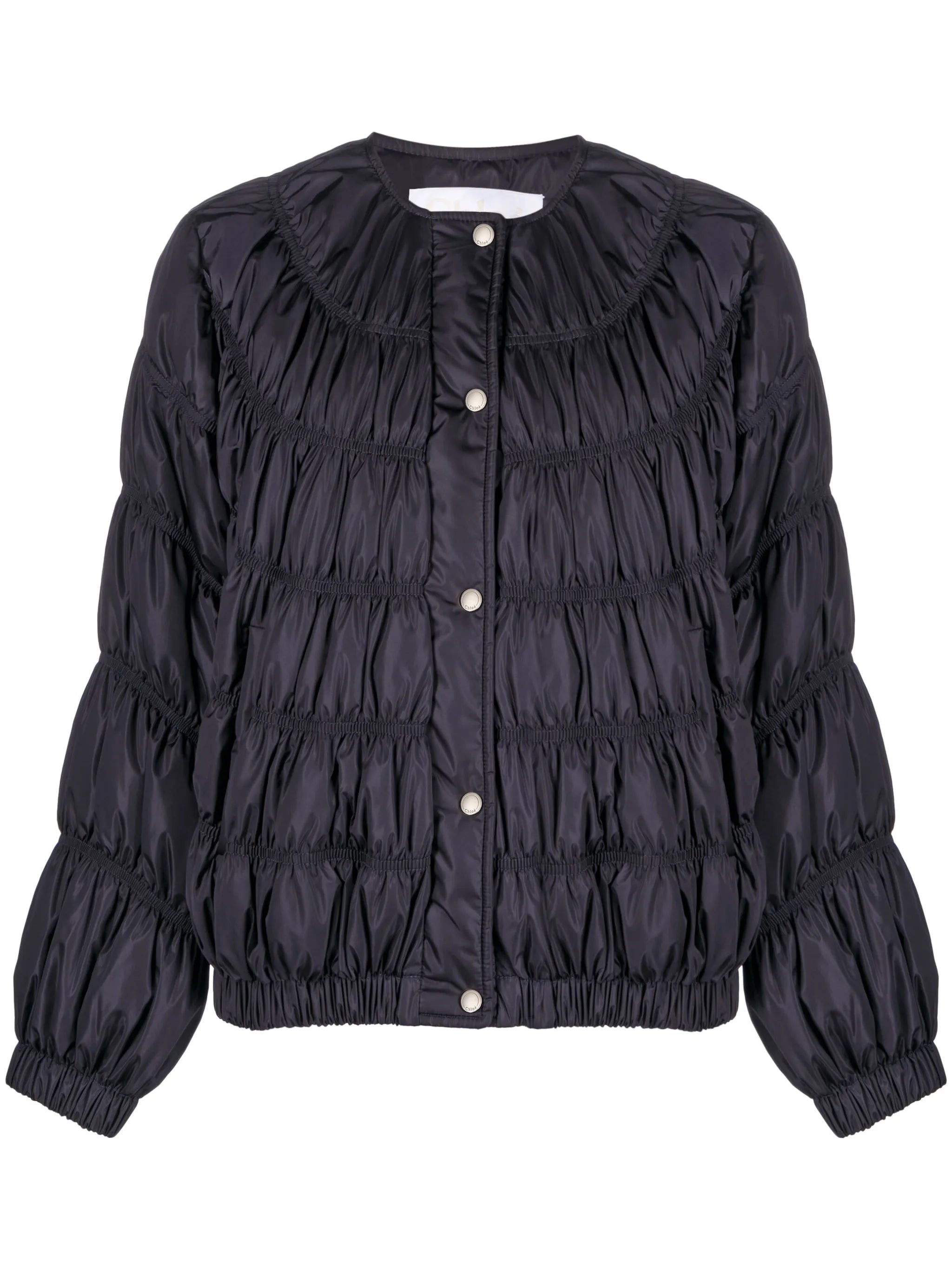 ruched quilted jacket