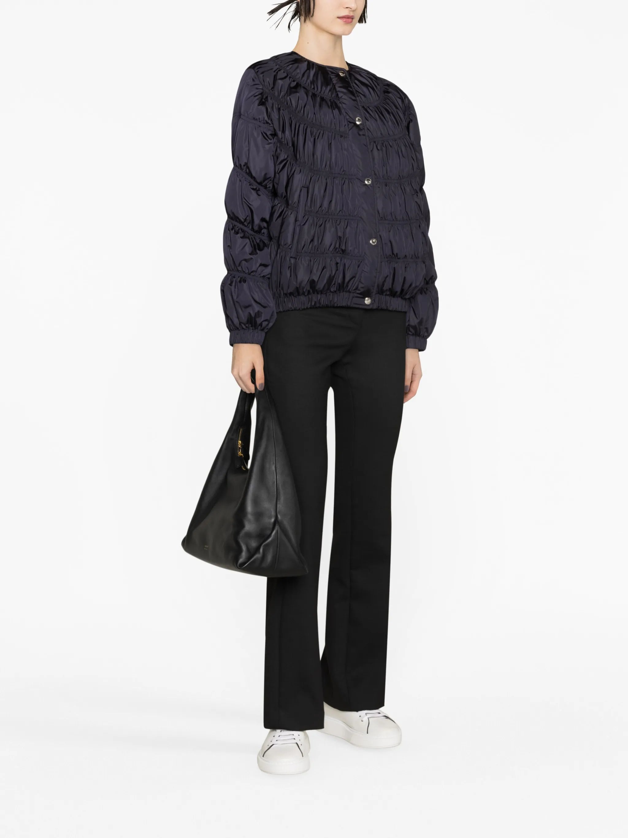 ruched quilted jacket