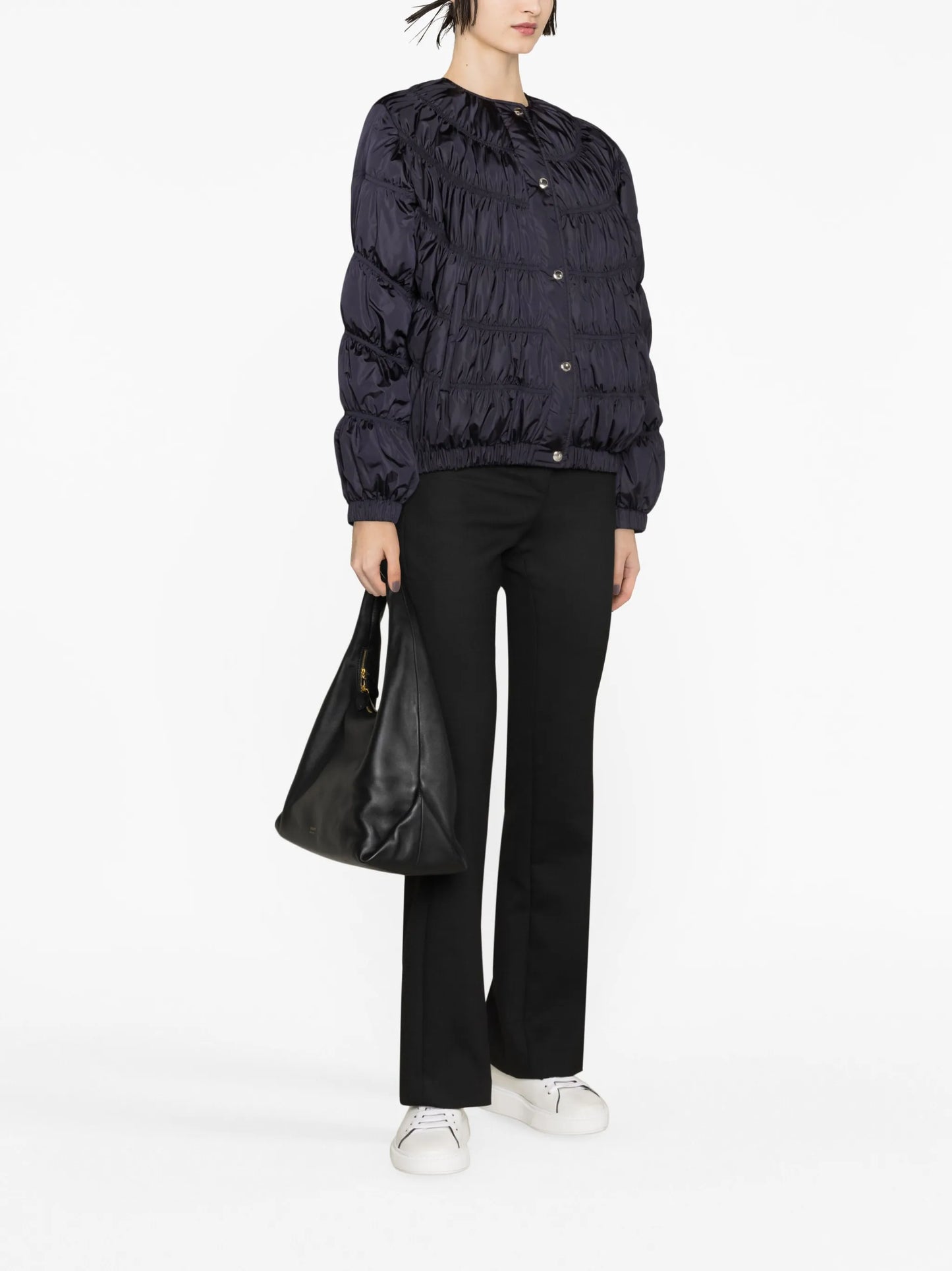 ruched quilted jacket