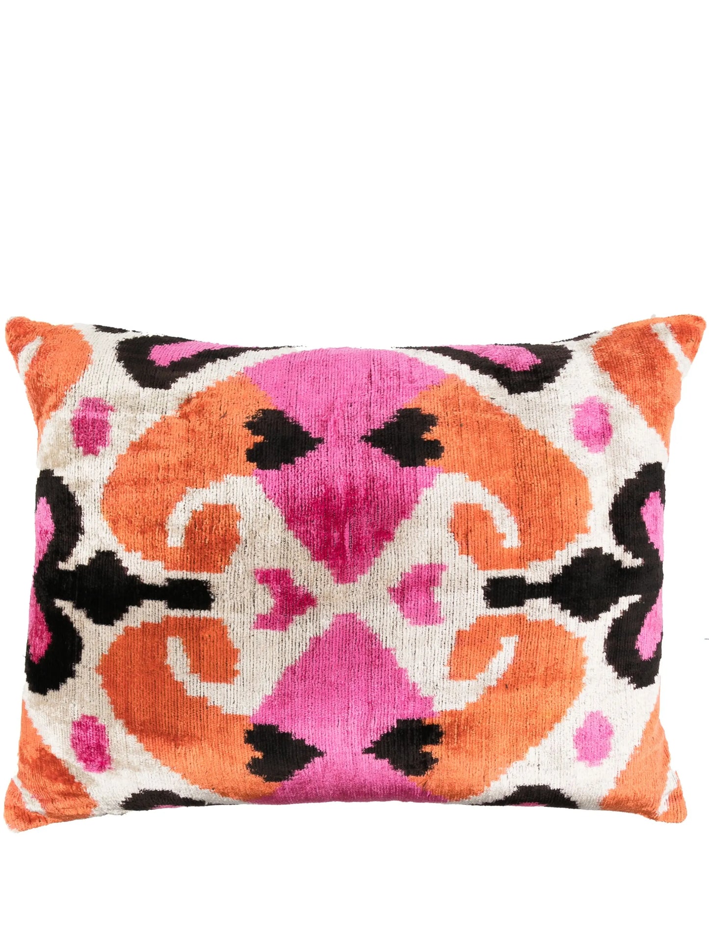 abstract-print velvet cushion