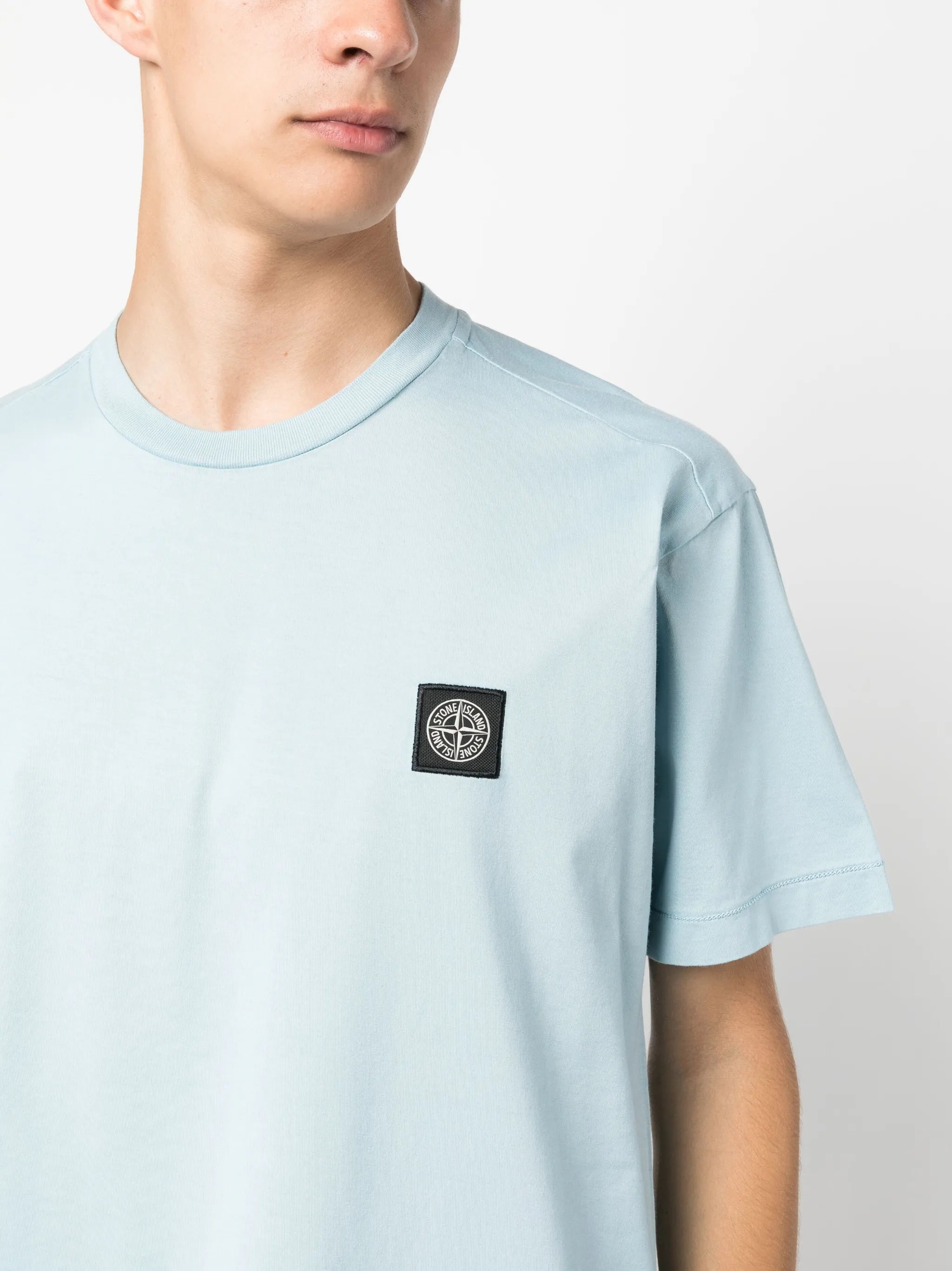Compass-patch cotton T-shirt