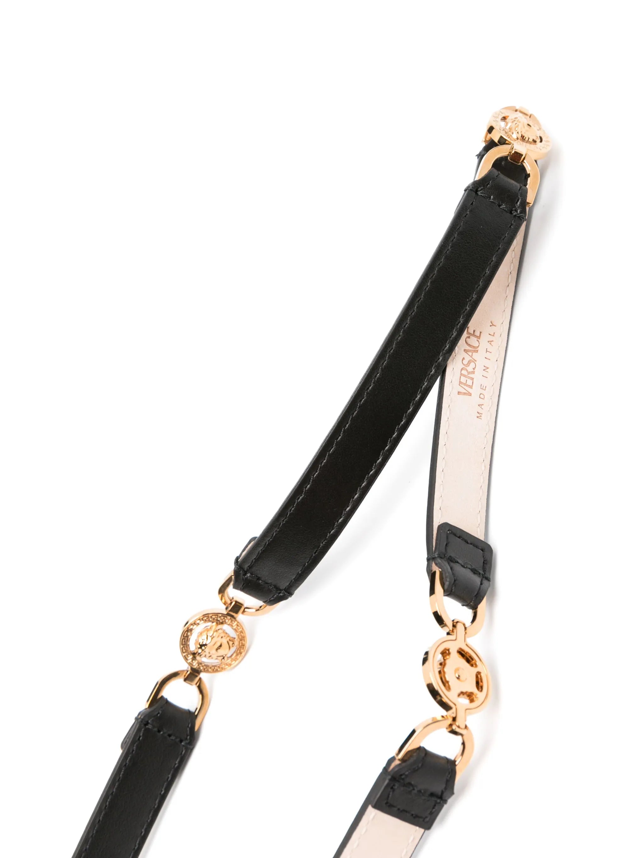 Medusa-detail leather belt